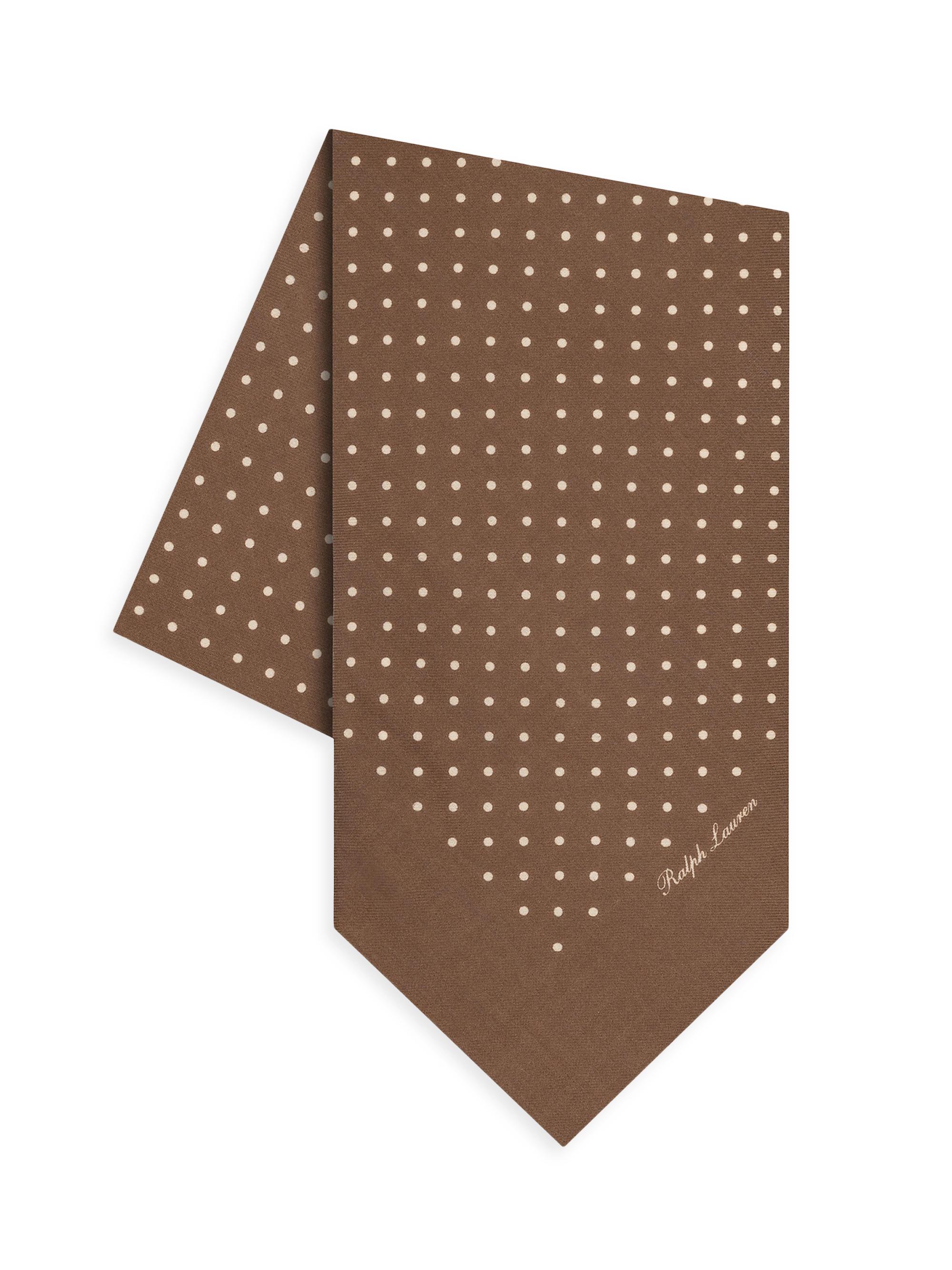 Ralph Lauren Purple Label Men's Polka-Dot Cashmere-Silk Neckerchief - Taupe Multi