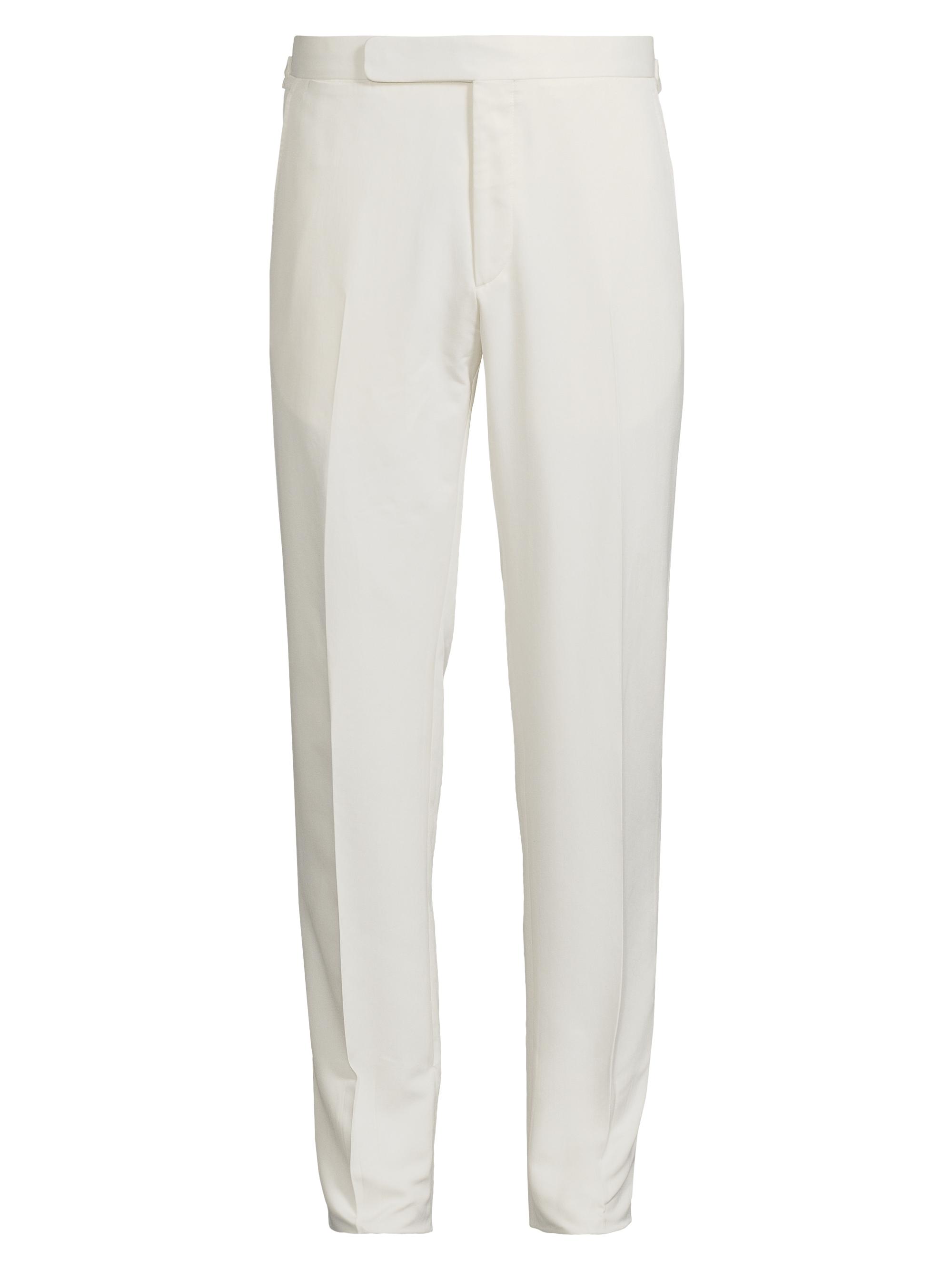 Ralph Lauren Purple Label Men's Gregory Hand-Tailored Silk Suit Trousers - Cream