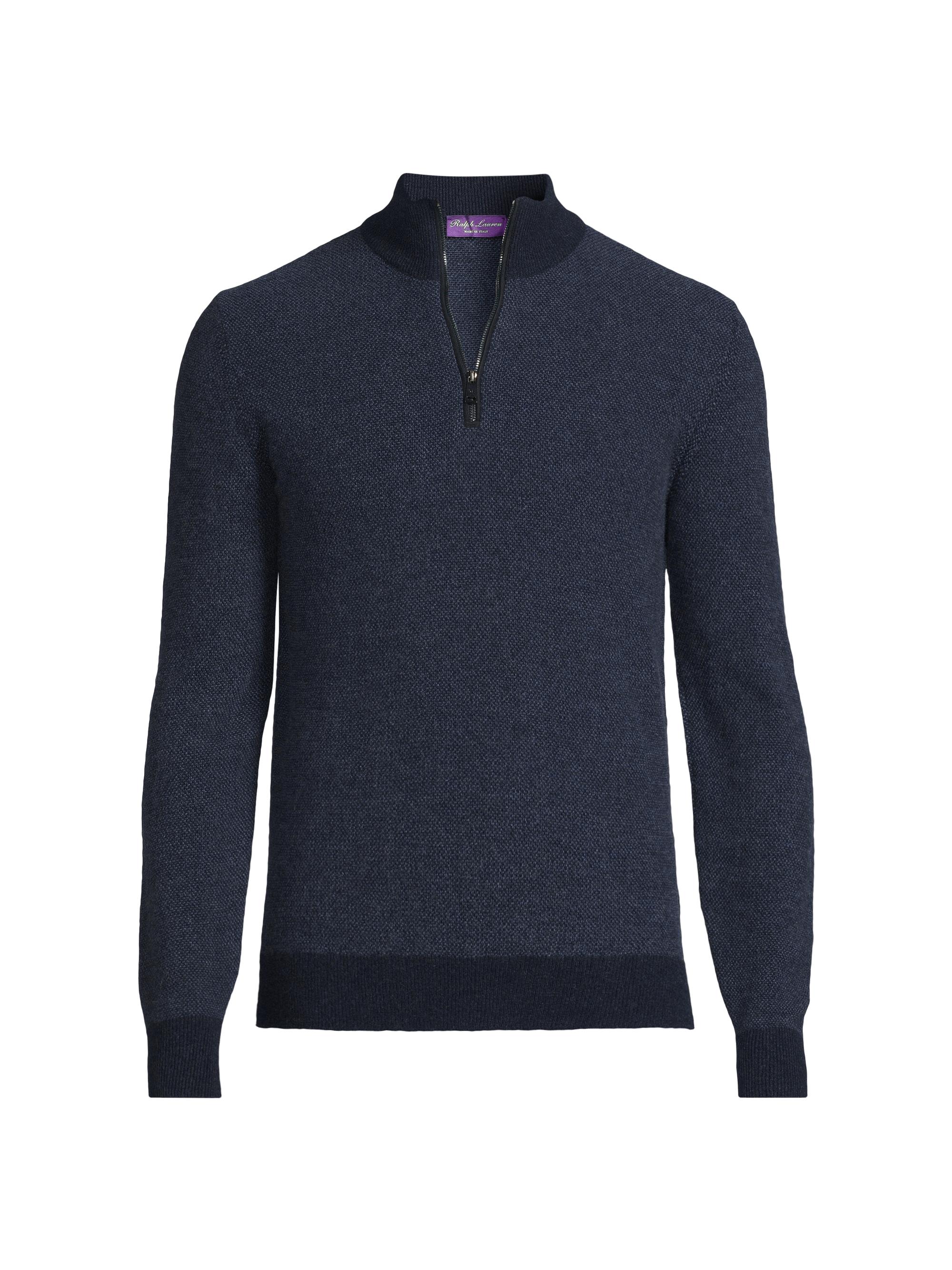 Ralph Lauren Purple Label Wool-Cashmere Hooded Full-Zip Sweater