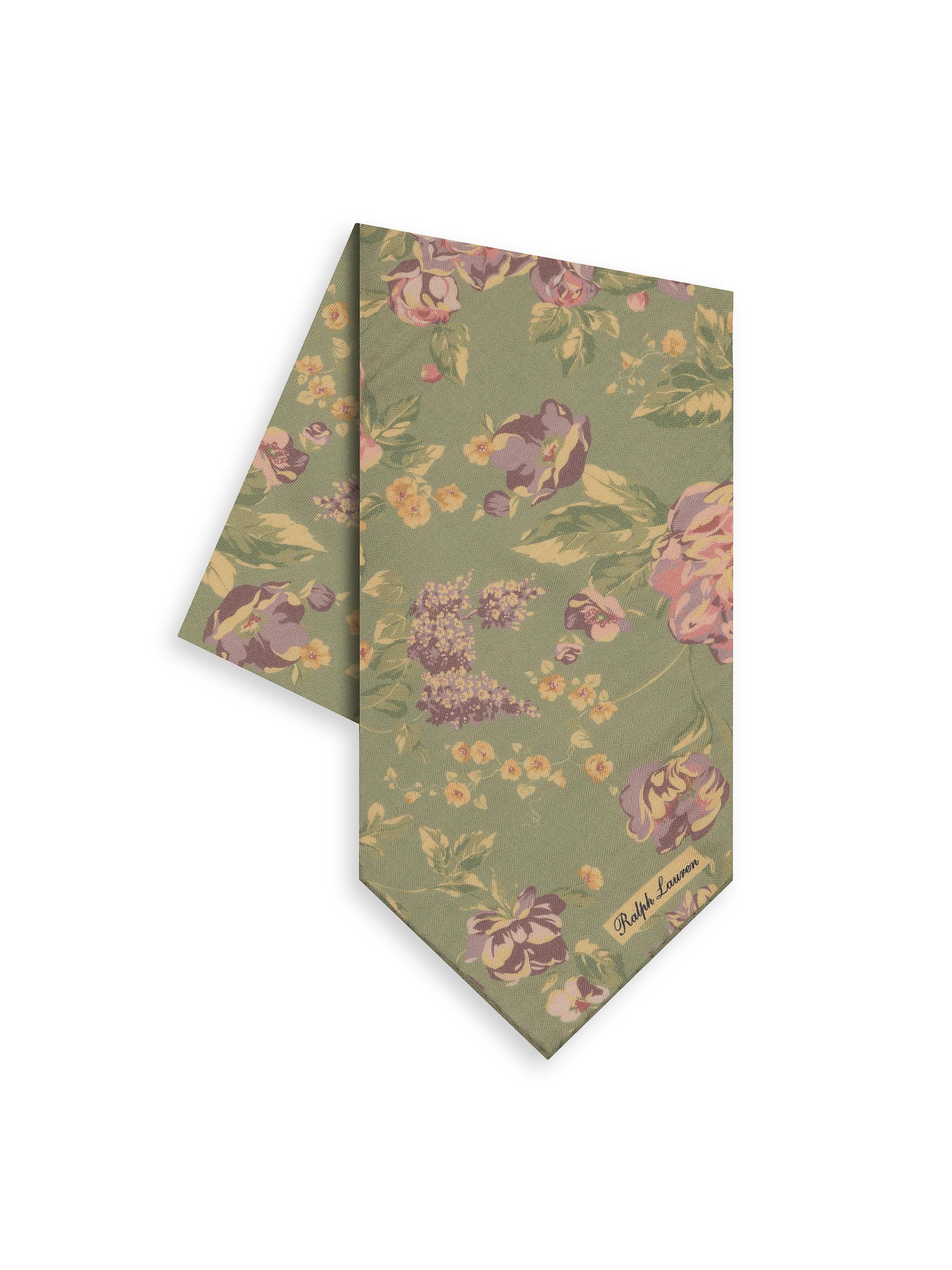 Ralph Lauren Purple Label Men's Floral Linen Neckerchief - Green