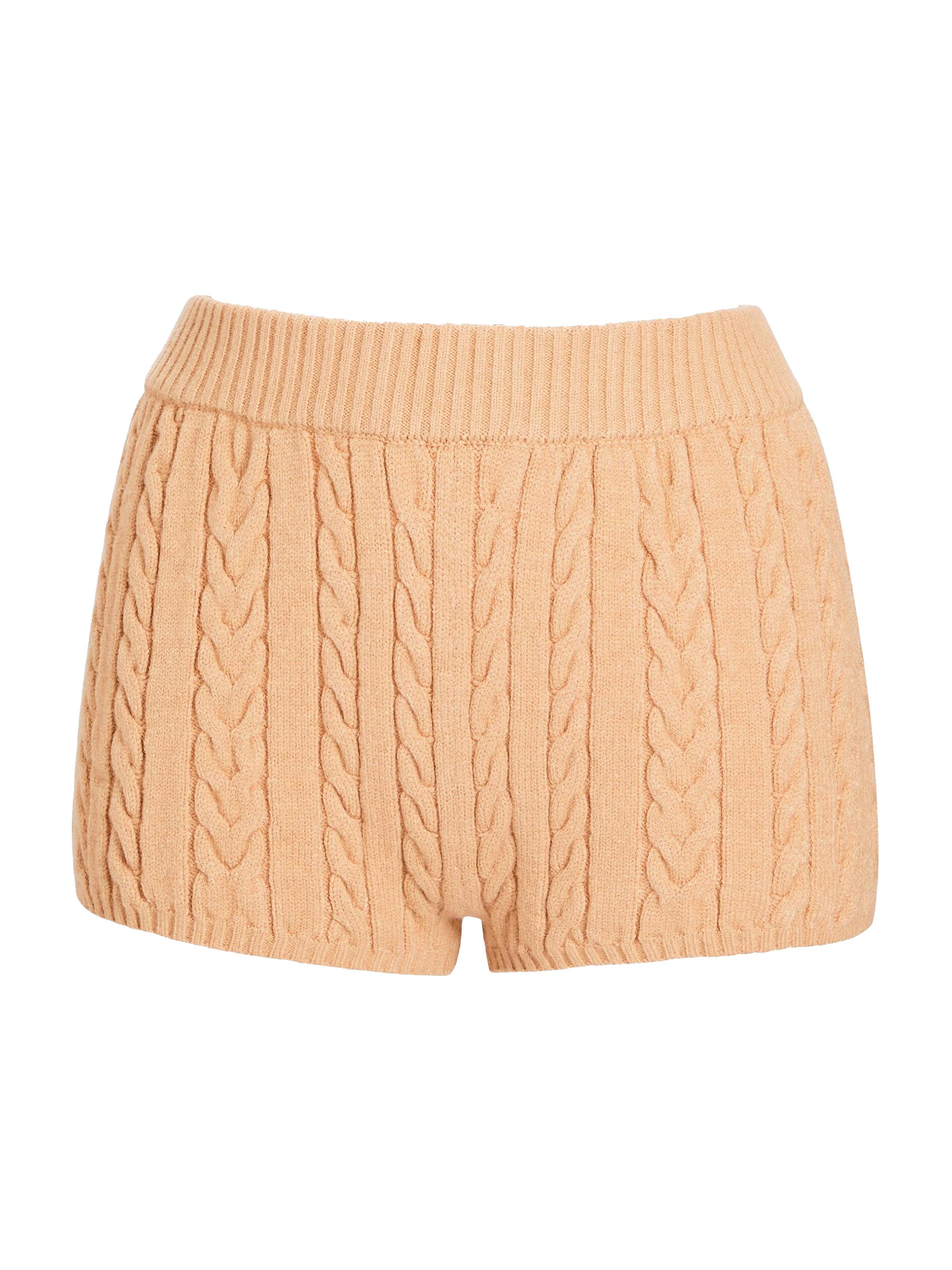 Ser.o.ya Women's Molly Cable Knit Shorts - Beige