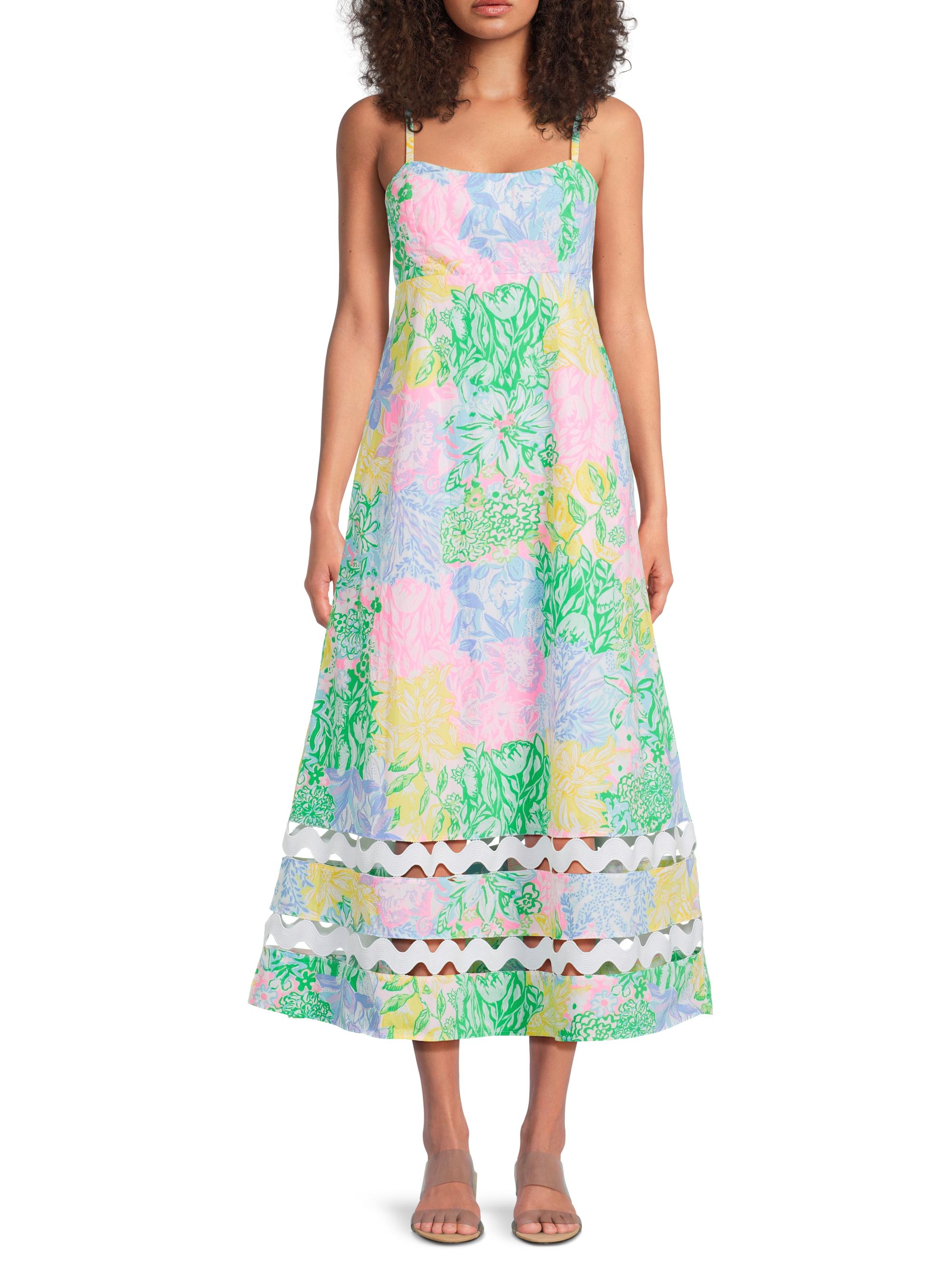 Lilly Pulitzer Haliey Floral Cotton Midi-Dress | Saks Fifth Avenue
