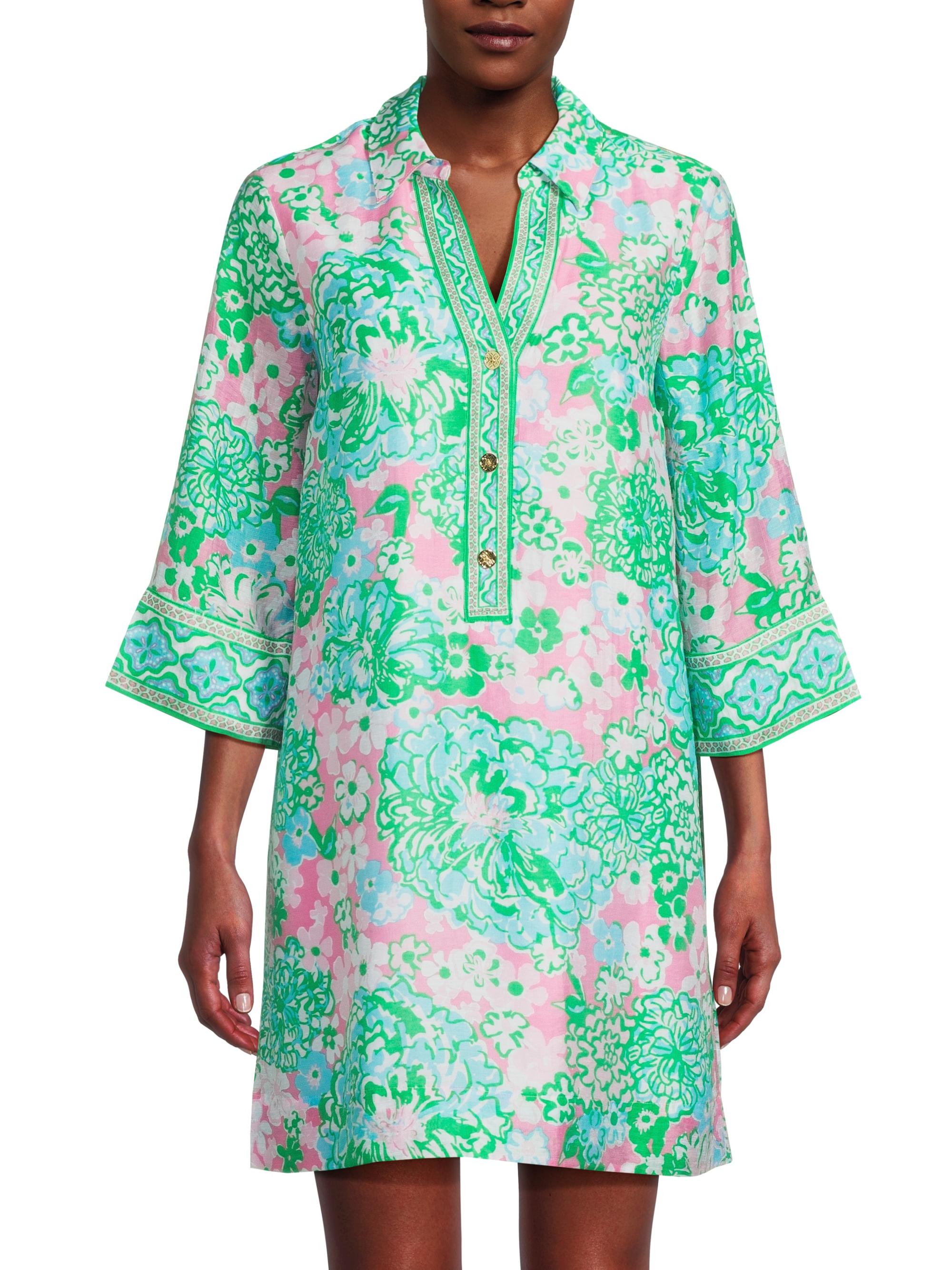 Lilly Pulitzer Daphnie Plumes in Bloom Tunic Dress - Multi - 0
