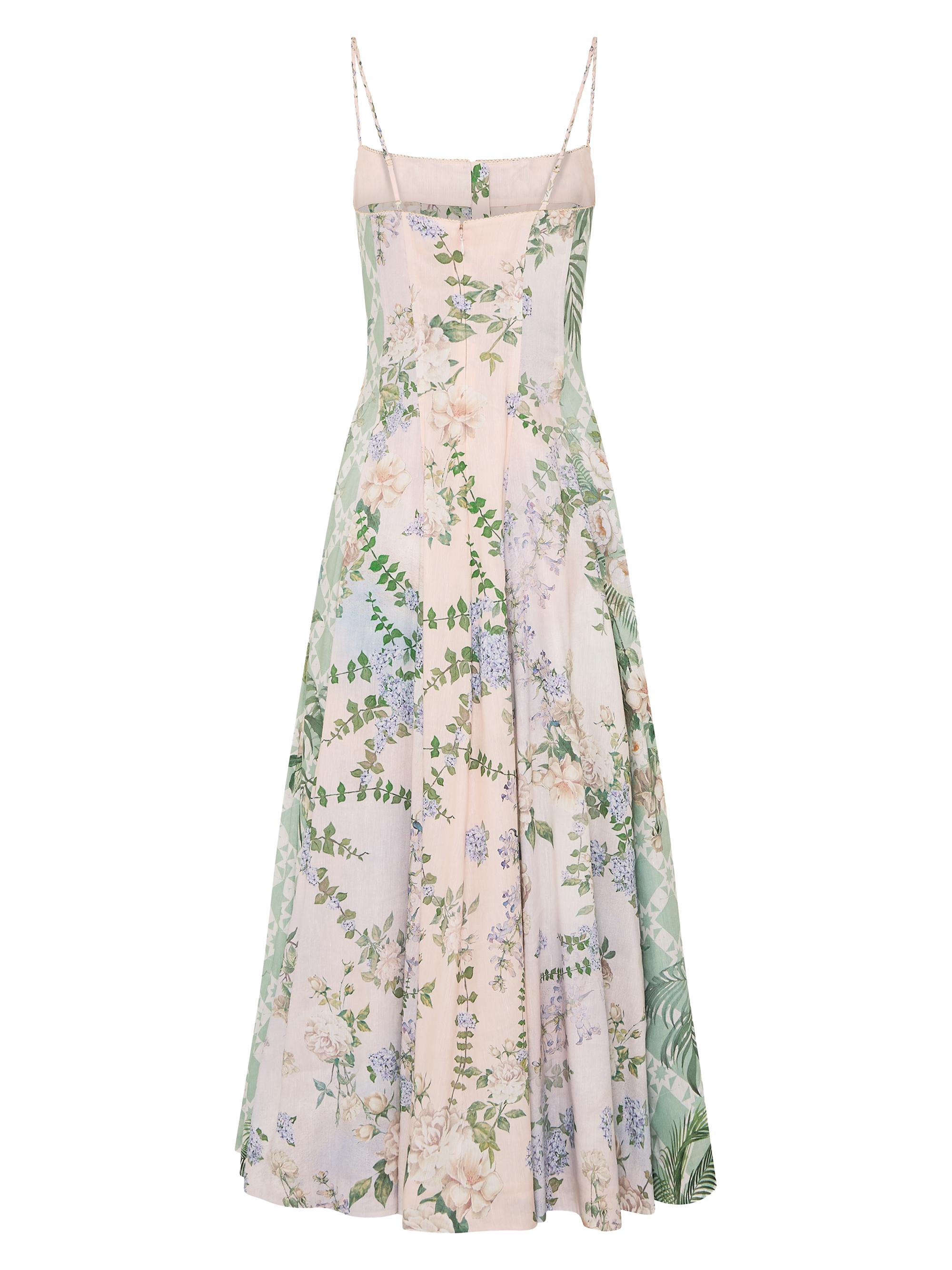 Floral Print  Tranquility Linen-Silk Shacket Maxi Dress