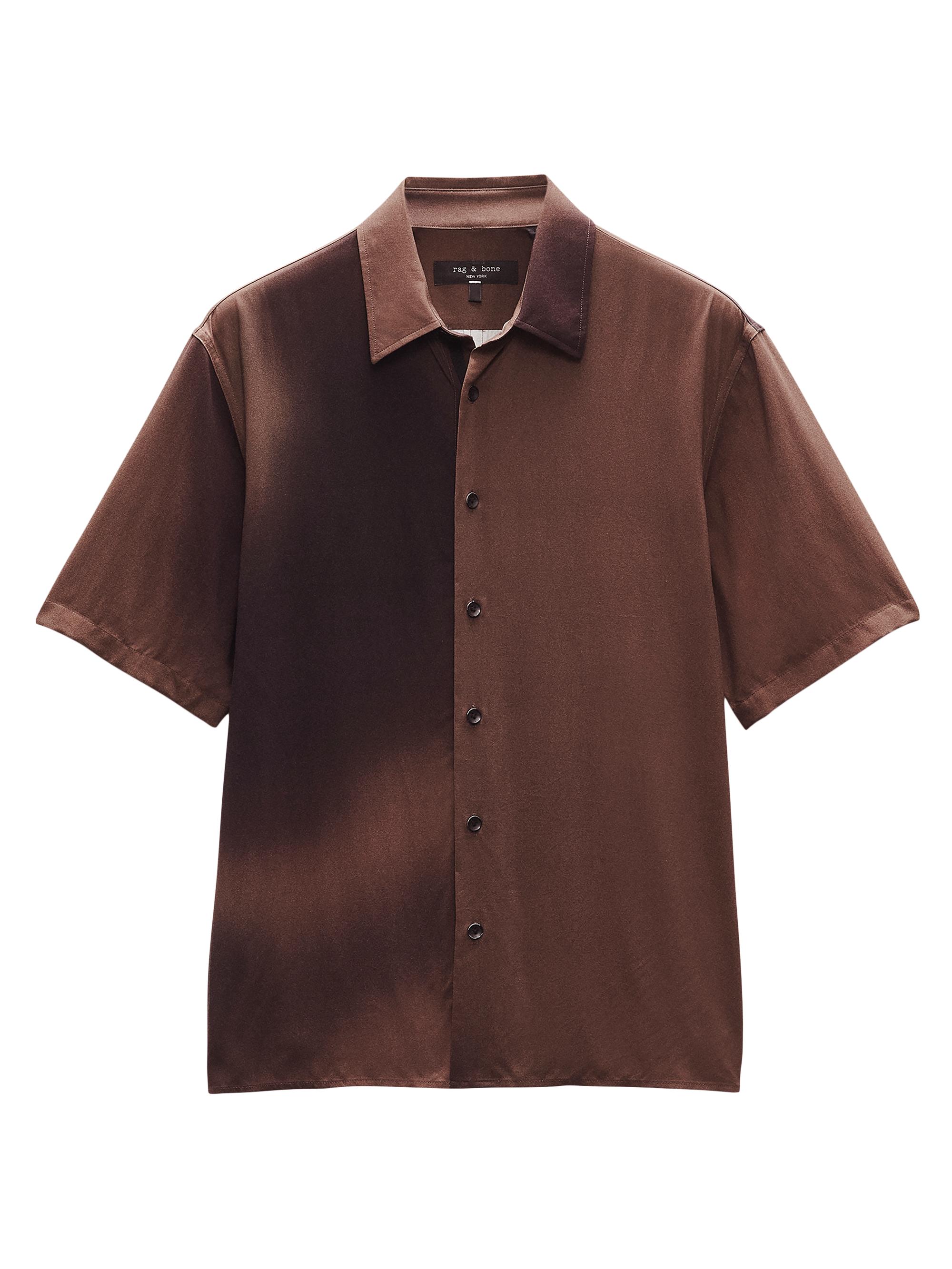 rag & bone Men's Dalton Ombré Short-Sleeve Shirt - Brown Gradiant