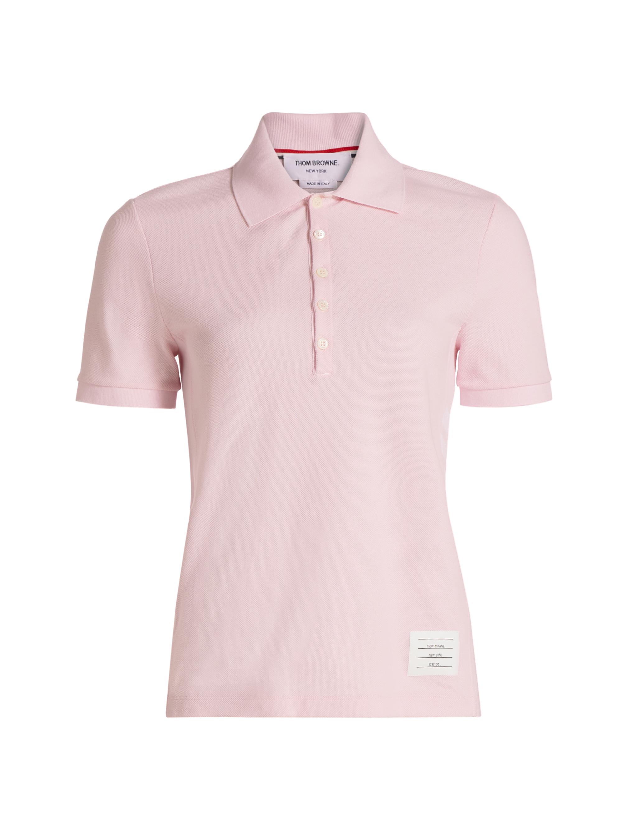 Thom Browne Women's Pique Cotton Polo Shirt - Pink