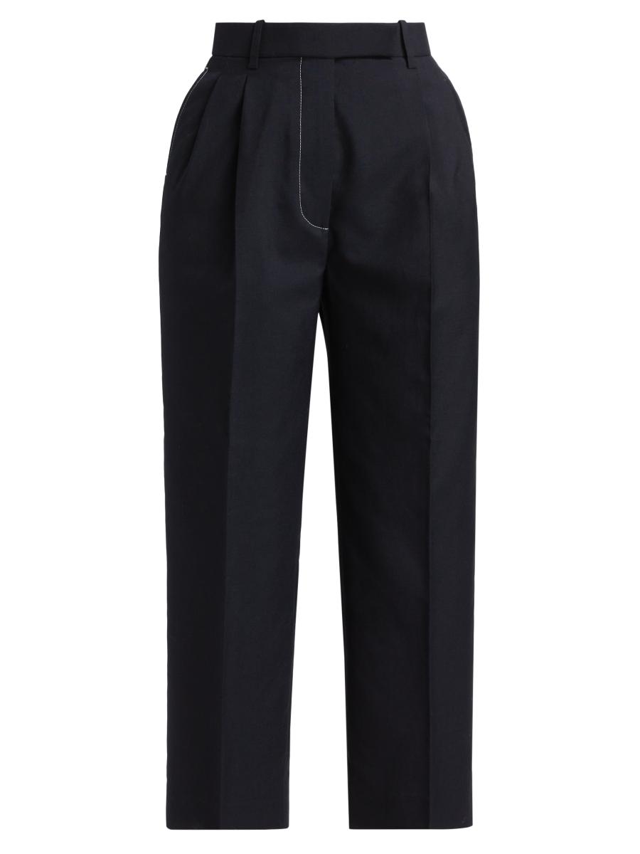 Thom Browne Women's High-rise Double Pleat Trousers In Blue