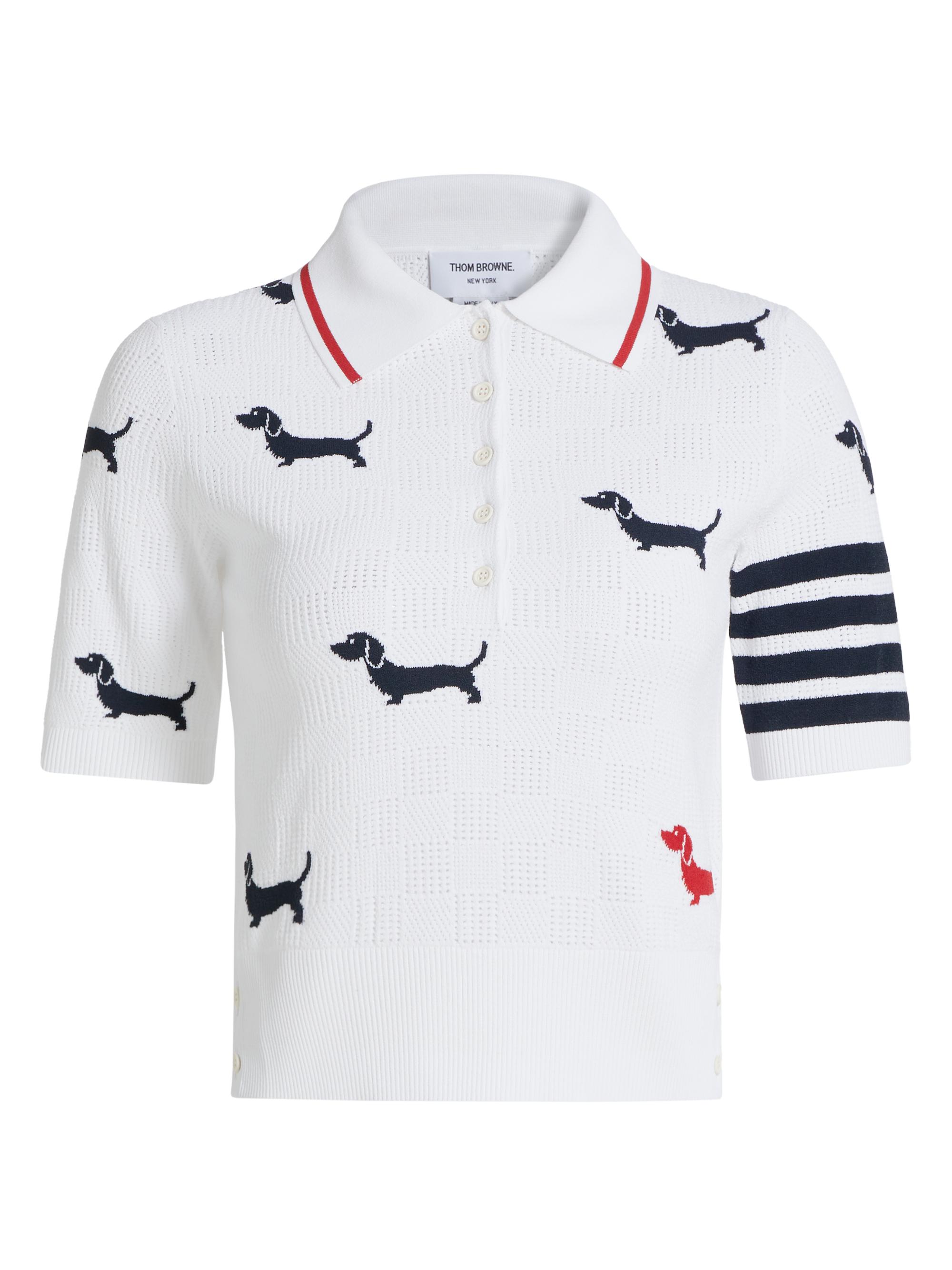 Thom Browne Women's Hector Jacquard Polo Shirt - White