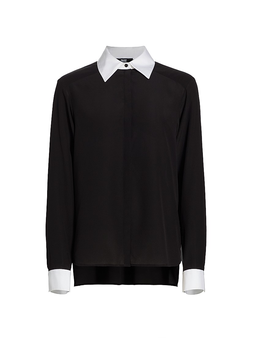 Shop Paige Benton Silk Button-Front Shirt | Saks Fifth Avenue Shop Paige Benton Silk Button-Front Shirt | Saks Fifth Avenue