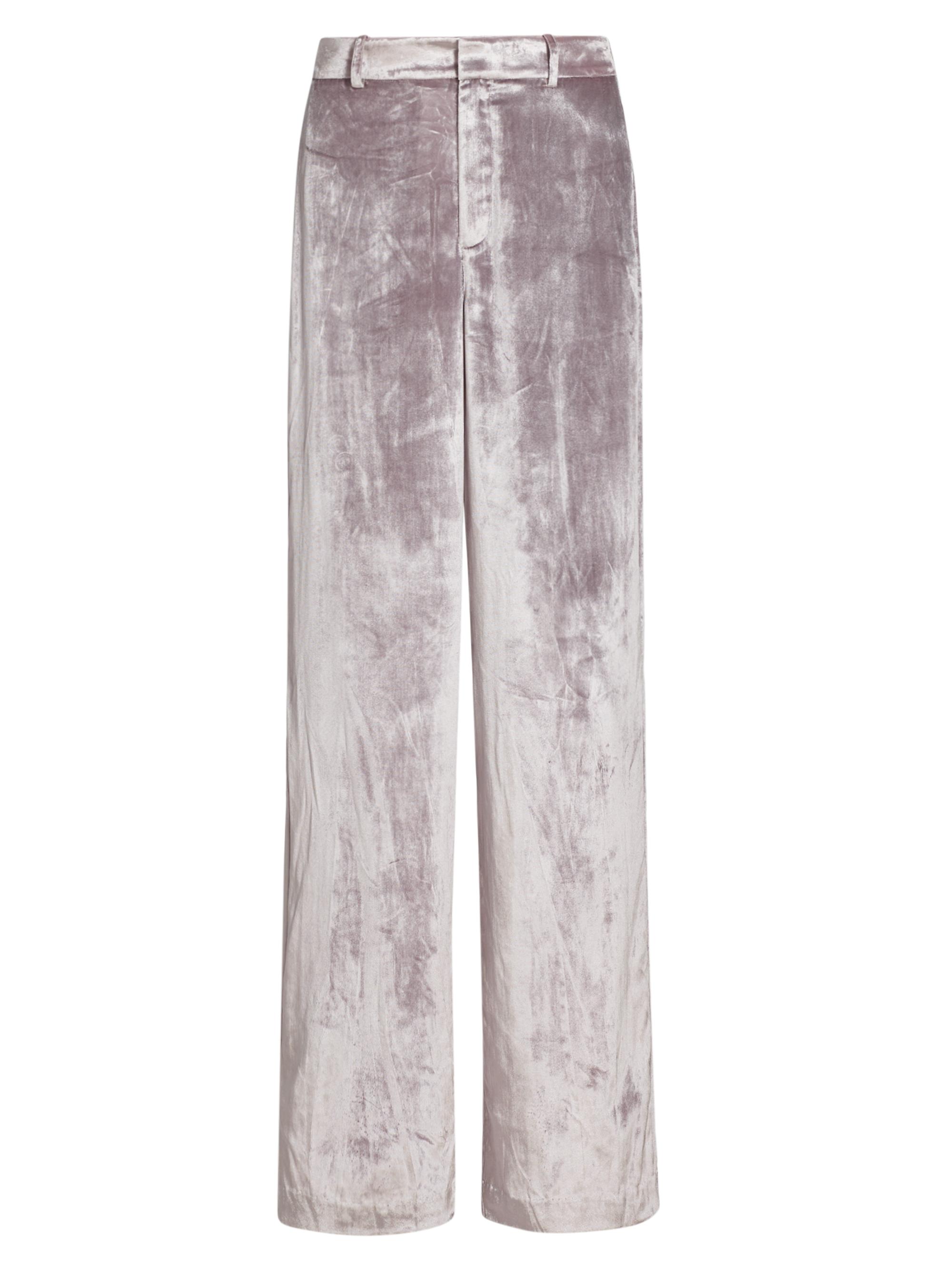 Paige Women's Chateau Velvet Wide-Leg Pants - Pewter