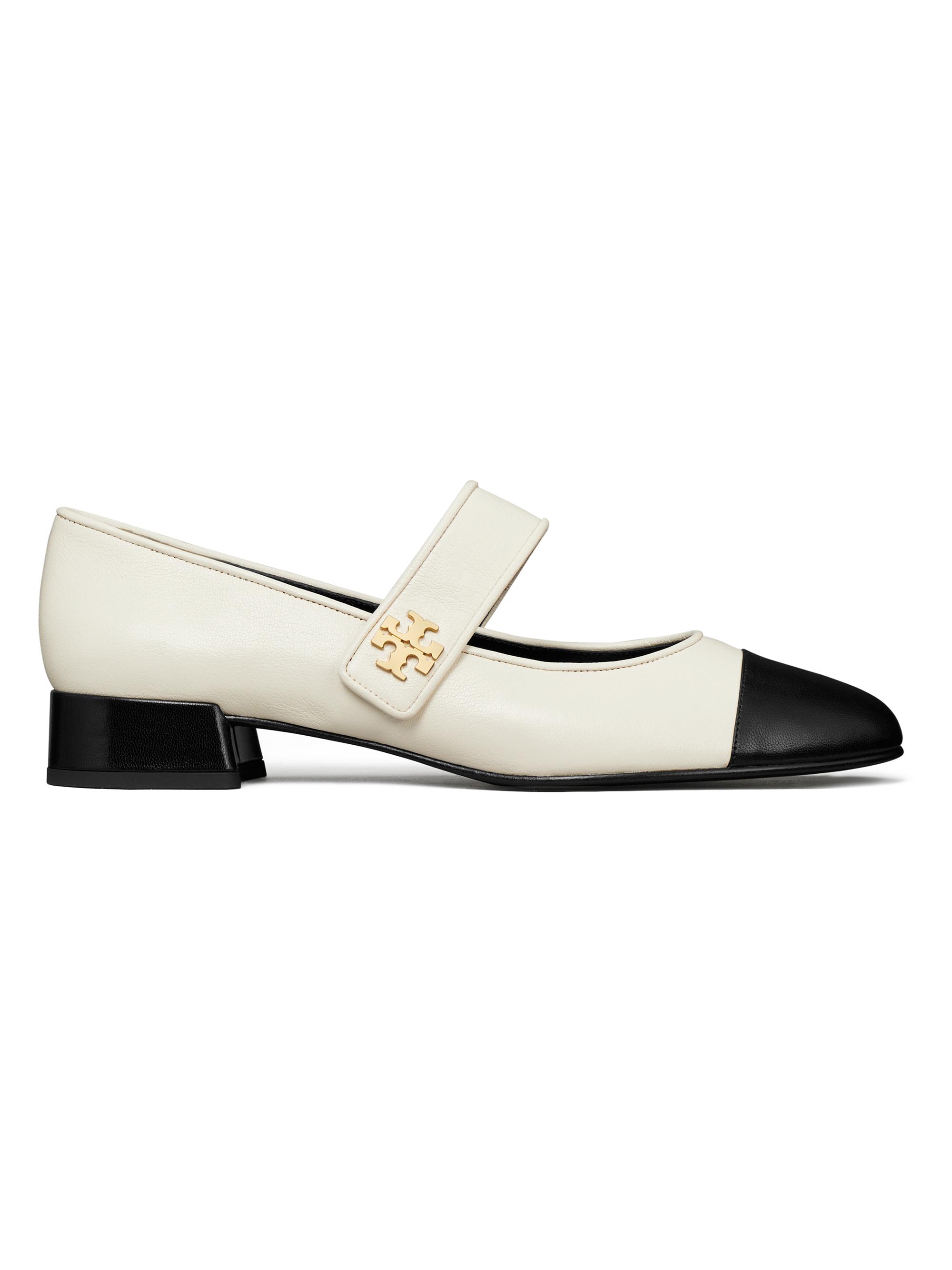 Tory Burch Women's Cap-Toe Mary Jane Ballet Flats - Cream Black