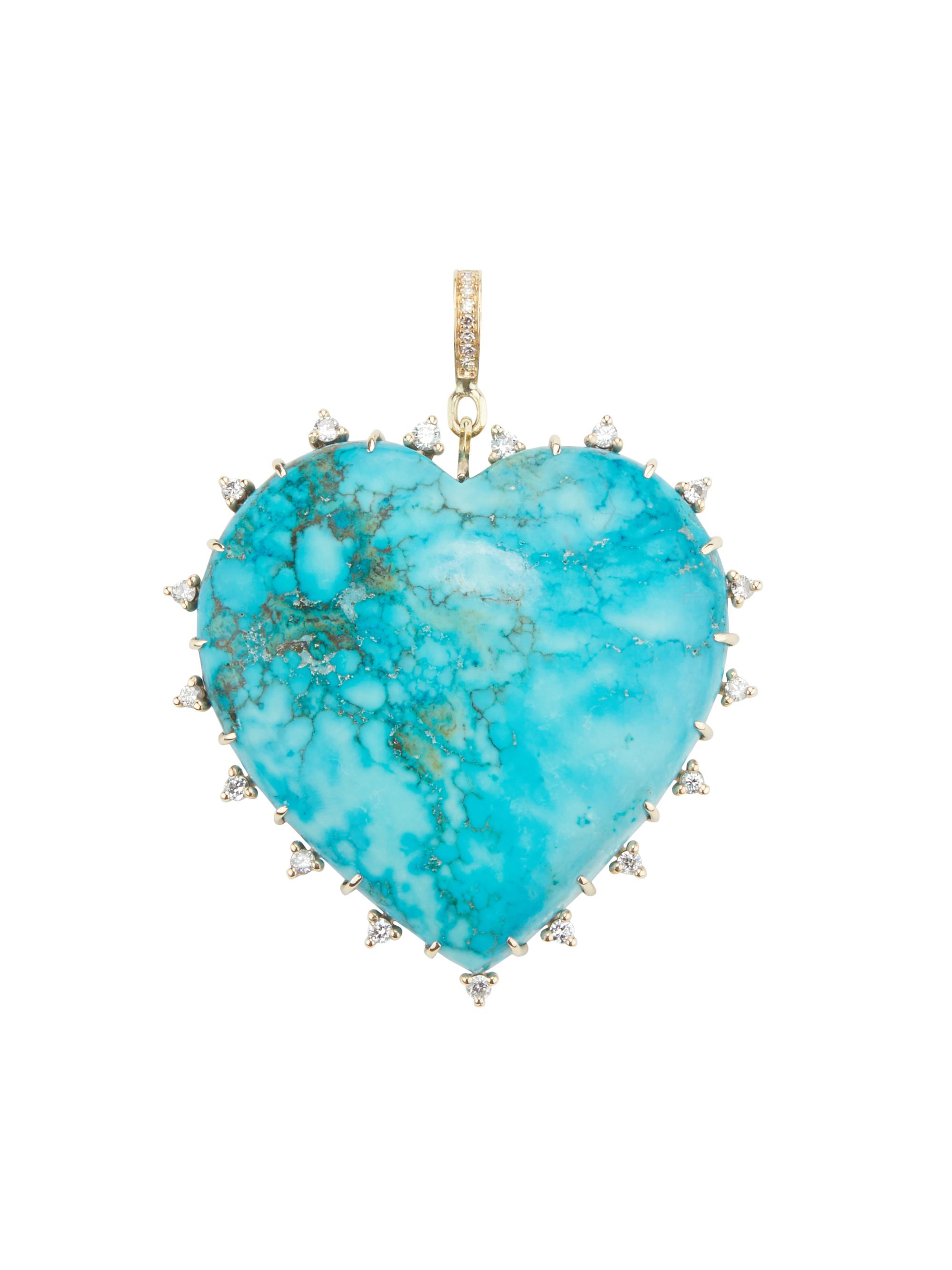 Nina Gilin Women's 14K Yellow Gold, Turquoise & 0.68 TCW Diamond Pendant - Yellow Gold