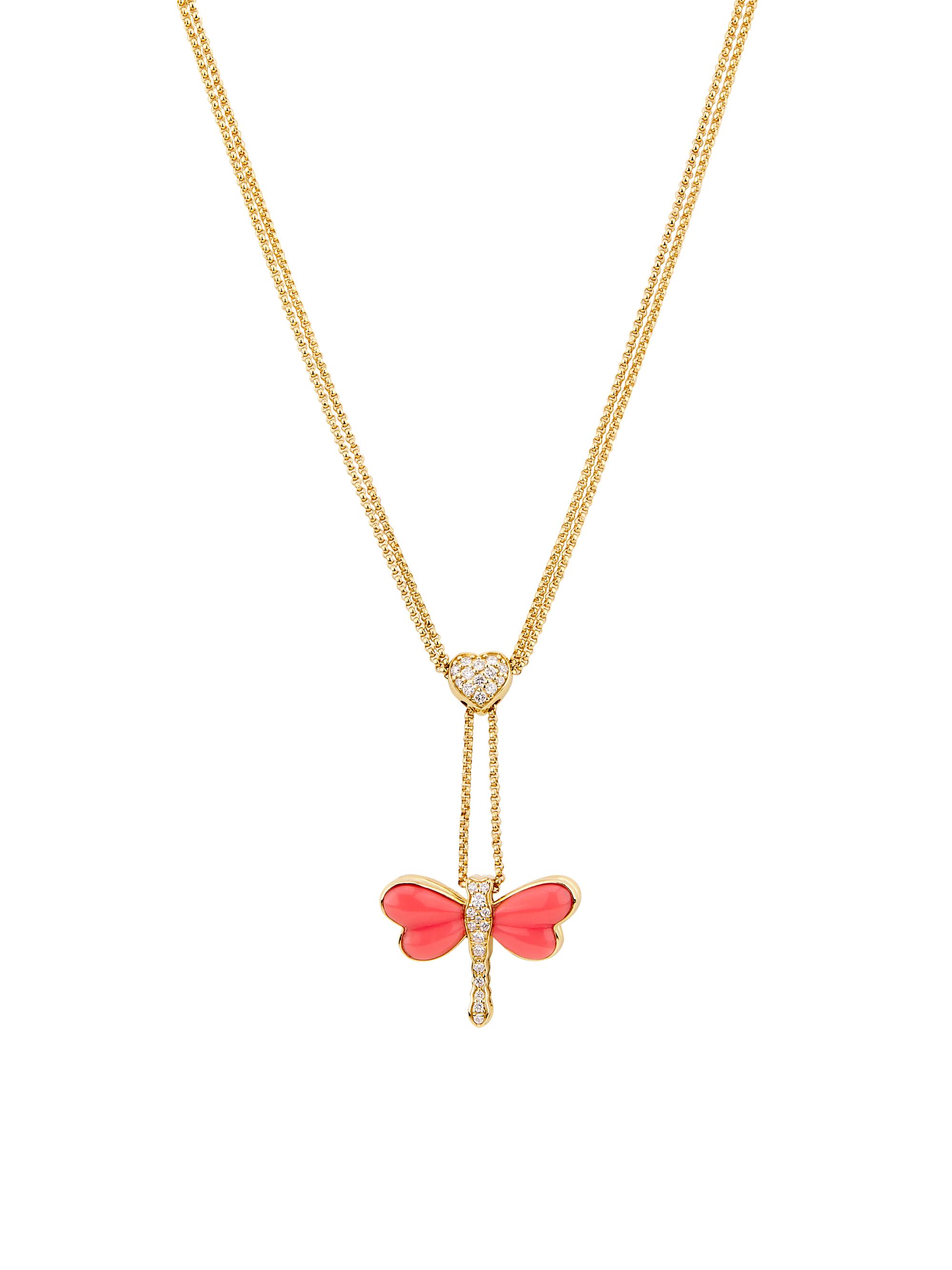 Nina Gilin Women's 14K Yellow Gold & 0.67 TCW Diamond Heart & Dragonfly Necklace - Yellow Gold