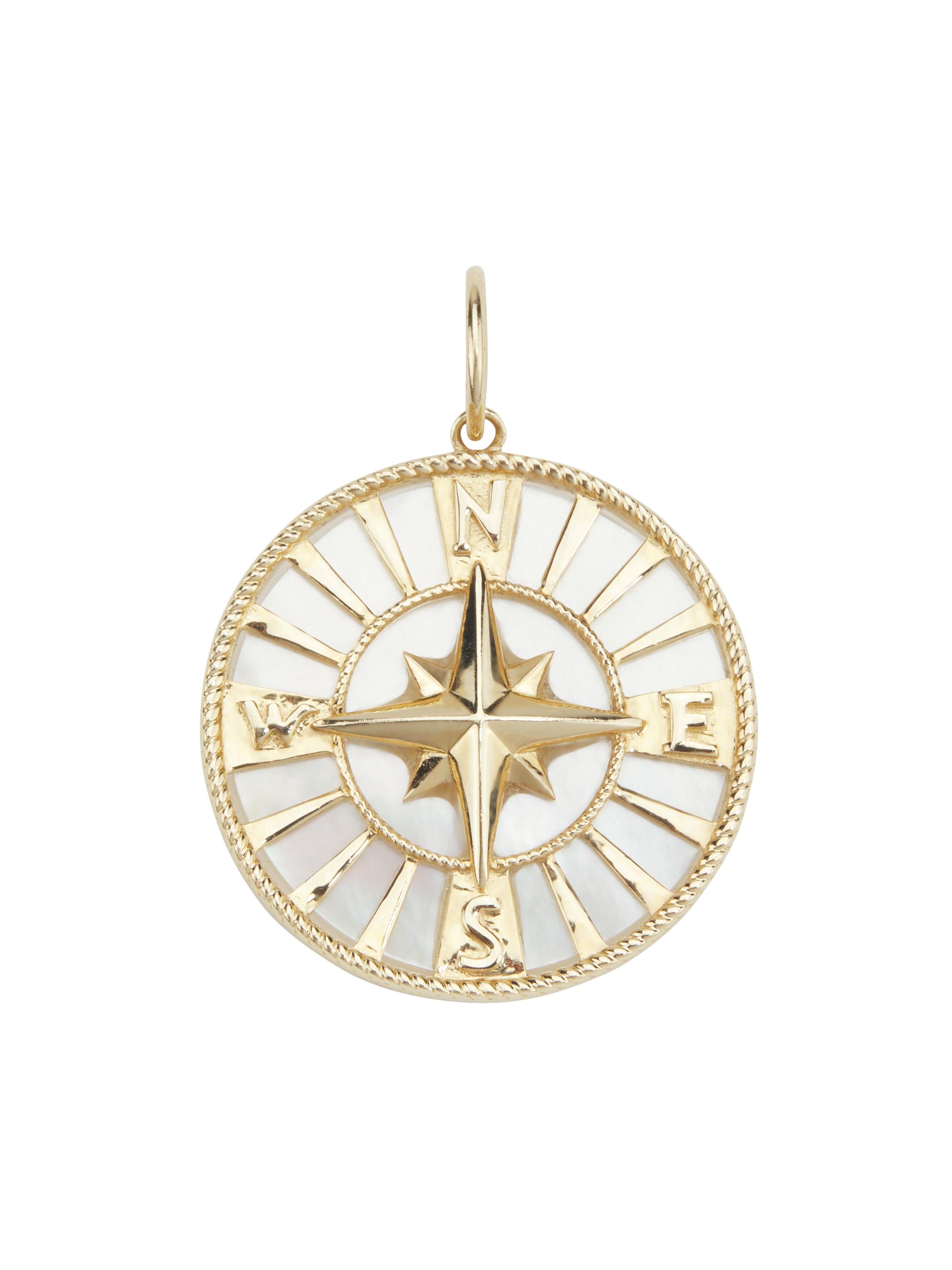 Nina Gilin Women's 14K Yellow Gold & Mother-Of-Pearl Compass Charm - Yellow Gold