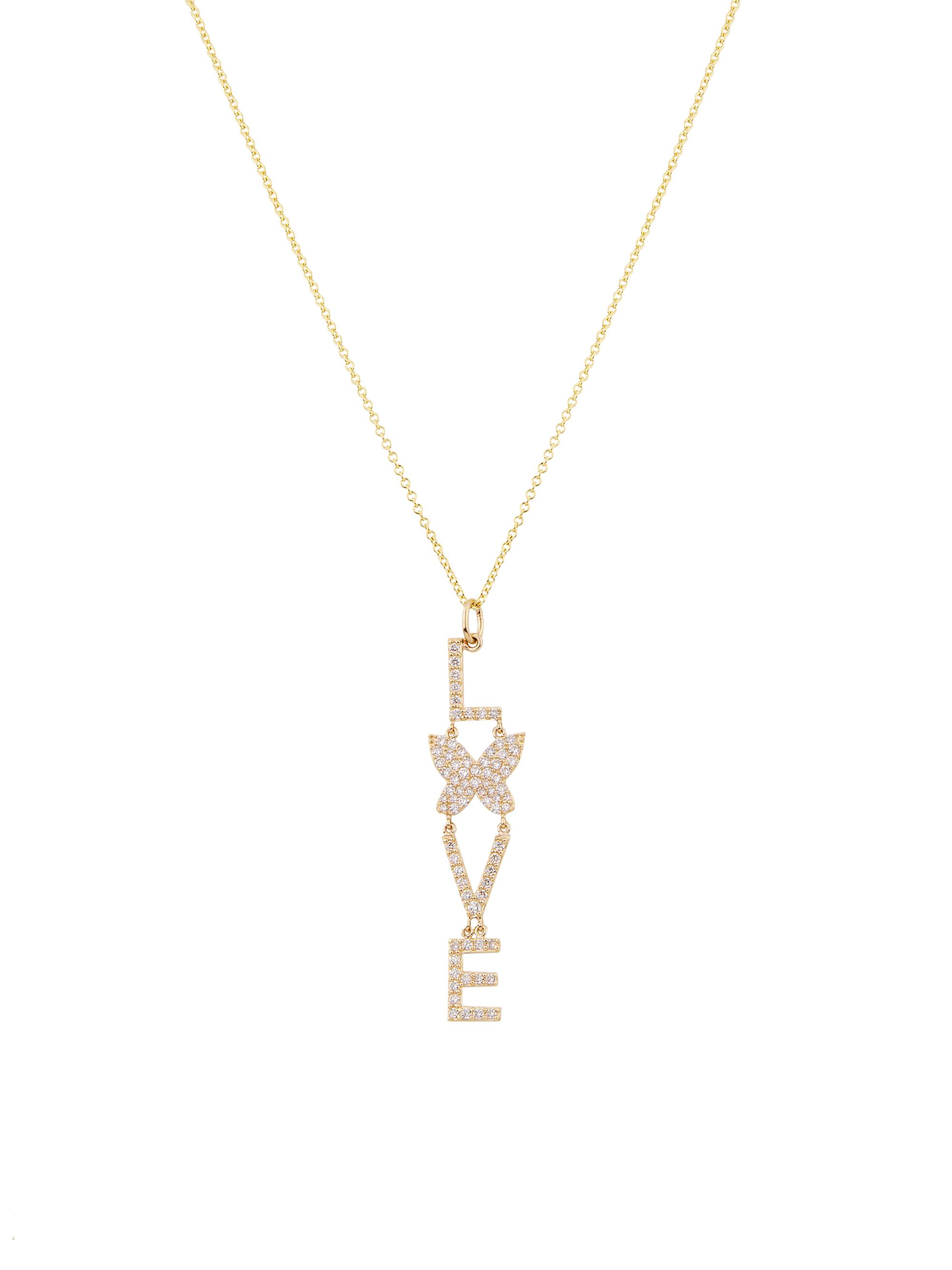 Nina Gilin Women's 14K Yellow Gold & 0.72 TCW Diamond Love Pendant Necklace - Yellow Gold