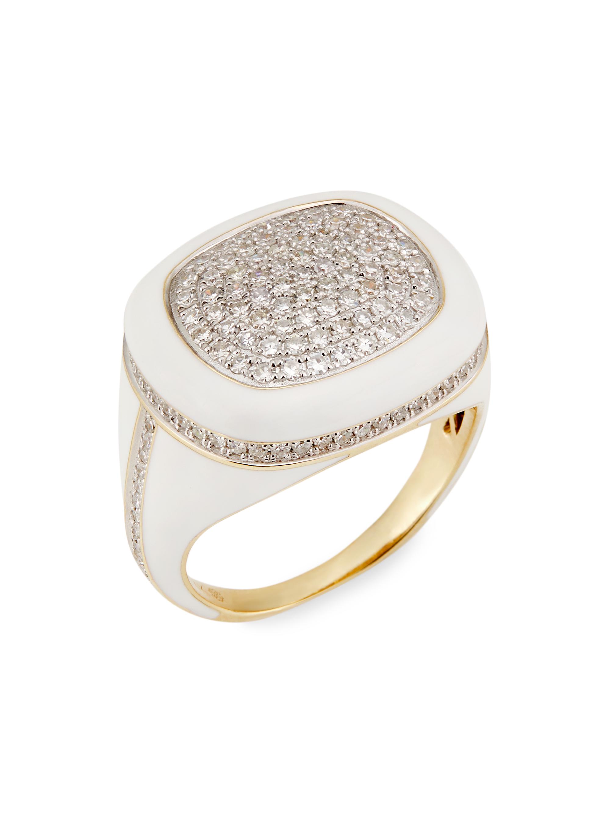 Nina Gilin Women's 14K Yellow Gold, Enamel & 1.20 TCW Diamond Cocktail Ring - Yellow Gold