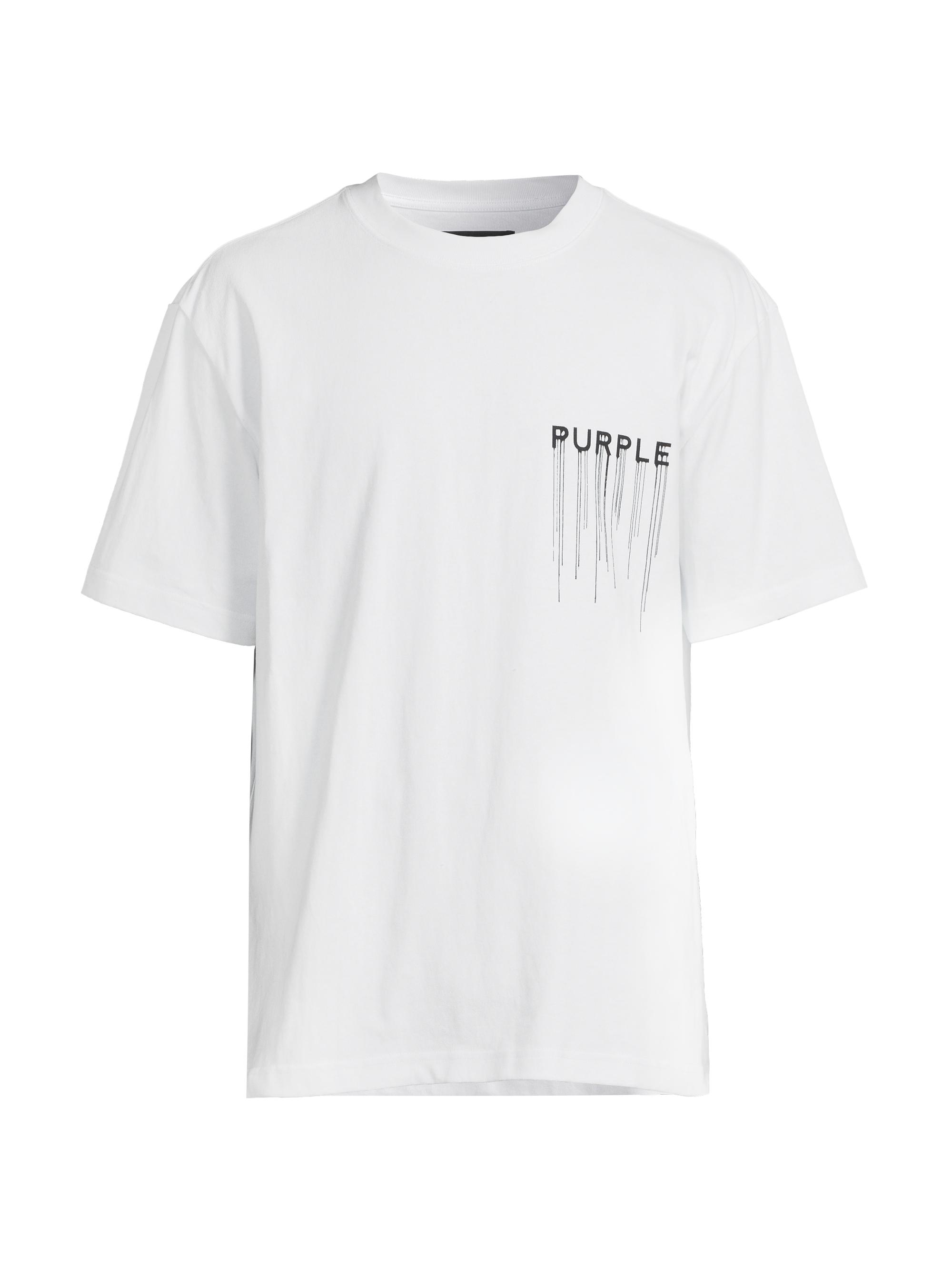 Purple Brand Men's Logo Cotton Crewneck T-Shirt - White