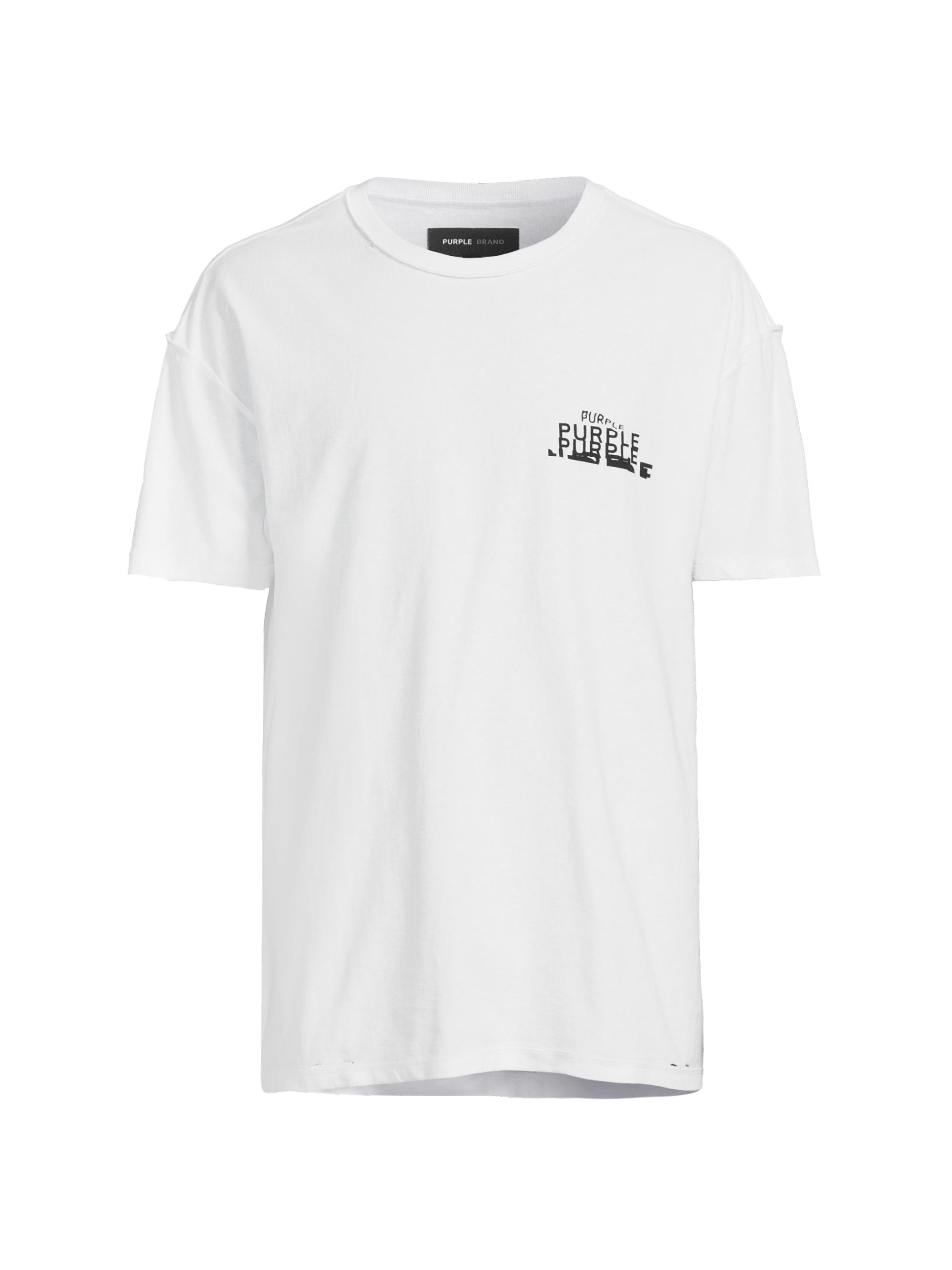 Purple Brand Men's Textured Inside Out Crewneck T-Shirt - White