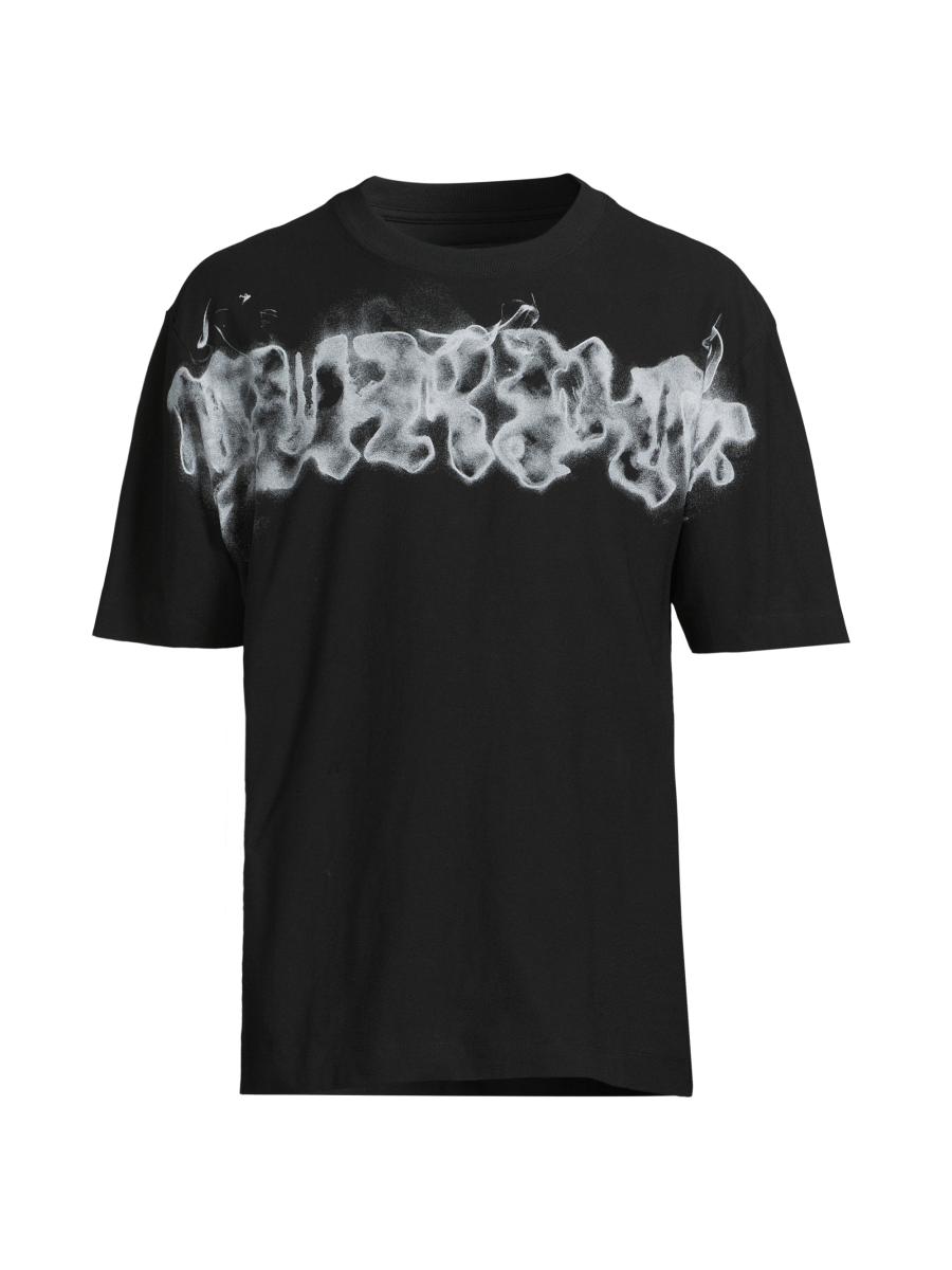 ★TRAVEL★ Crack Printing Jersey Short Sleeve T-Shirt Black Men's Short Sleeve Water Resistant T-Shirt, UPF 50+ Sun