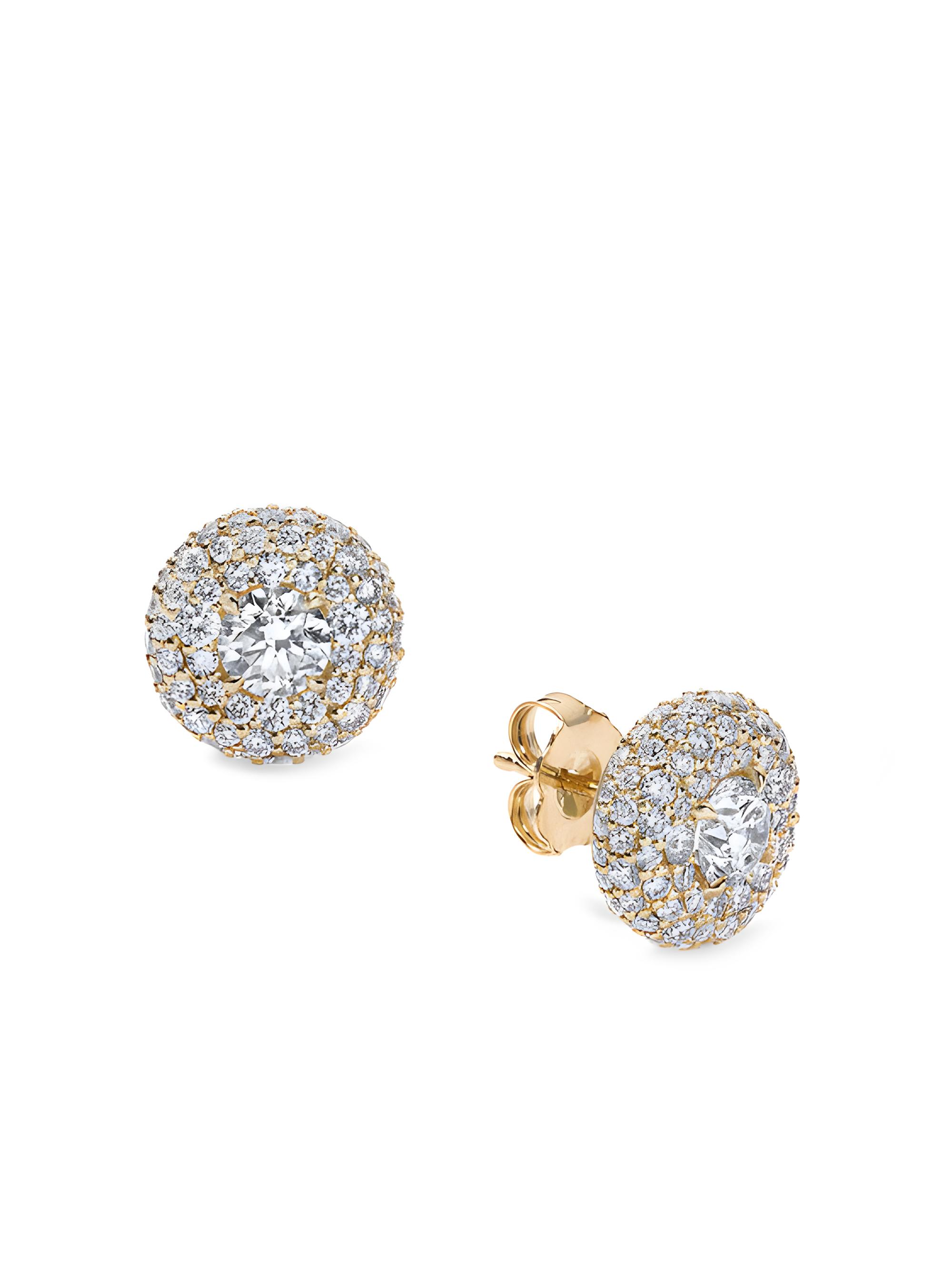 Stephanie Gottlieb Women's Donut 14K Yellow Gold & 1.89 TCW Diamond Stud Earrings - Yellow Gold
