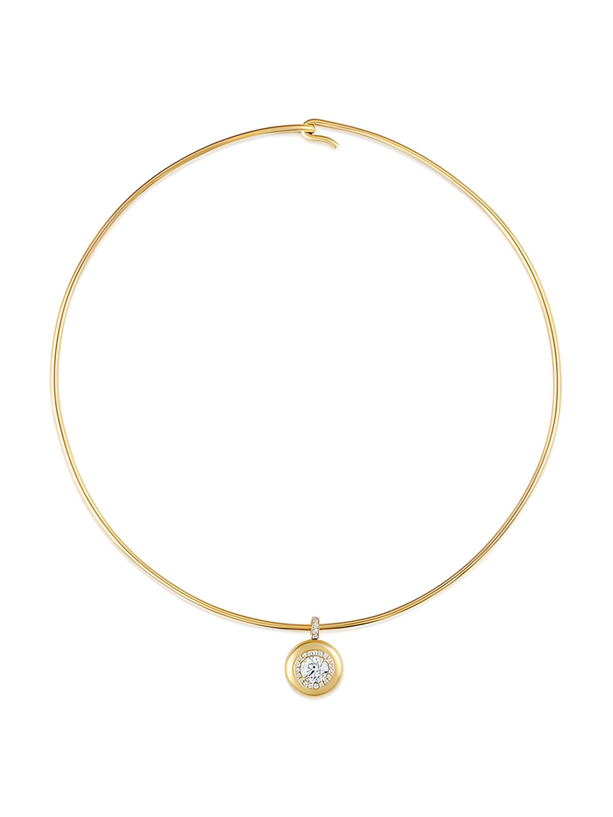 Stephanie Gottlieb Women's Button 14K Yellow Gold & 1.25 TCW Diamond Wire Necklace - Yellow Gold
