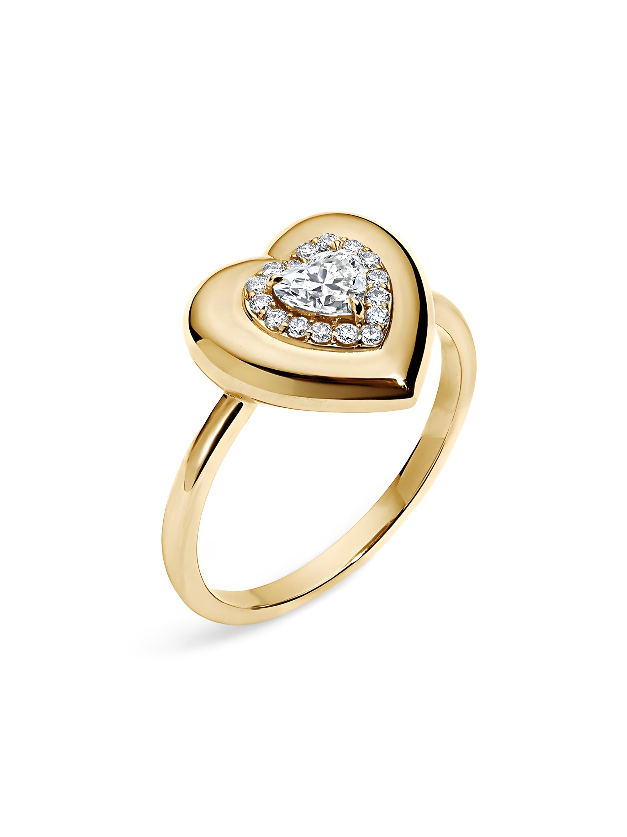 Stephanie Gottlieb Women's Heart Button 14K Yellow Gold & 0.73 TCW Diamond Ring - Yellow Gold