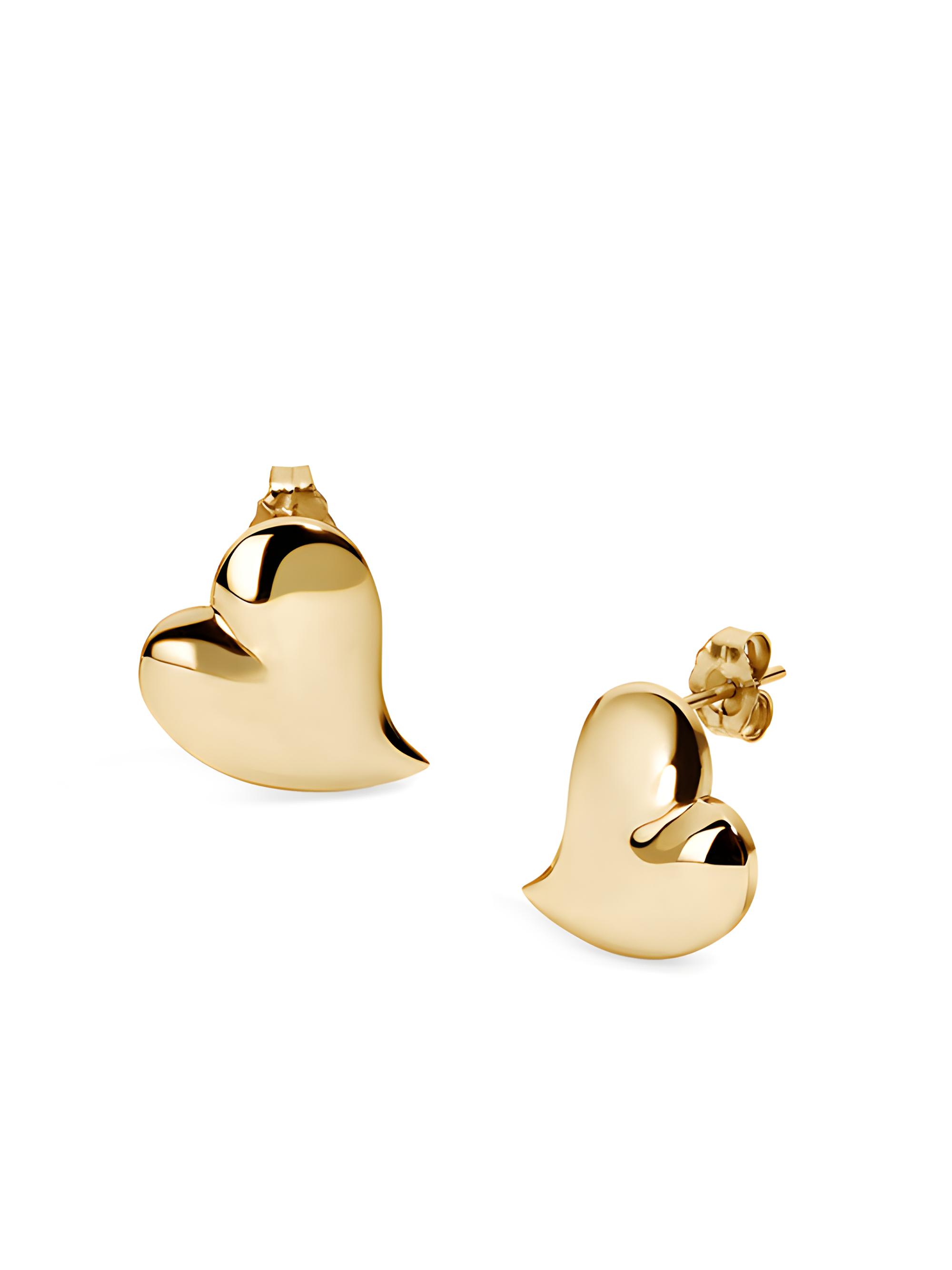 Stephanie Gottlieb Women's 14K Yellow Gold Puffy Heart Stud Earrings - Yellow Gold
