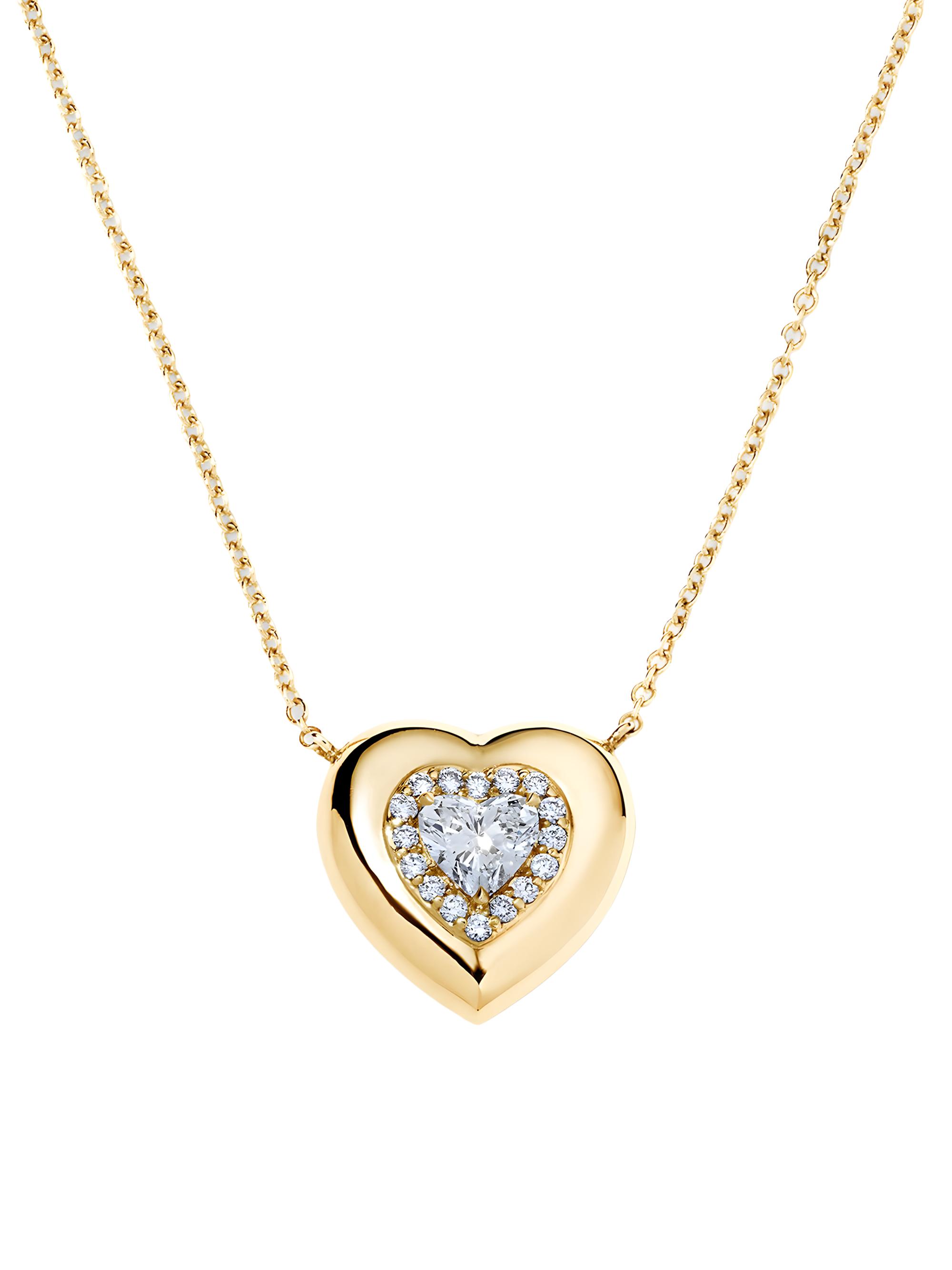 Stephanie Gottlieb Women's Heart Button 14K Yellow Gold & 0.79 TCW Diamond Necklace - Yellow Gold
