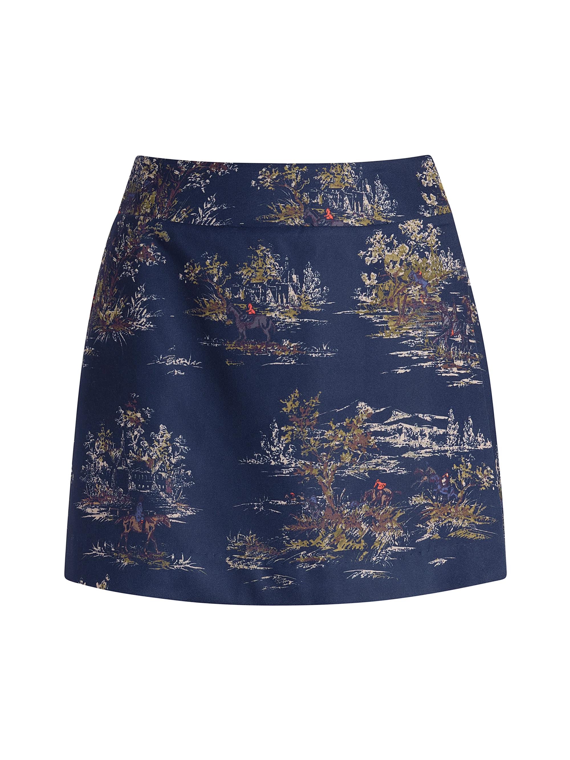 Hill House Home Women's The Tatiana Skirt - Navy Equestrian Toile