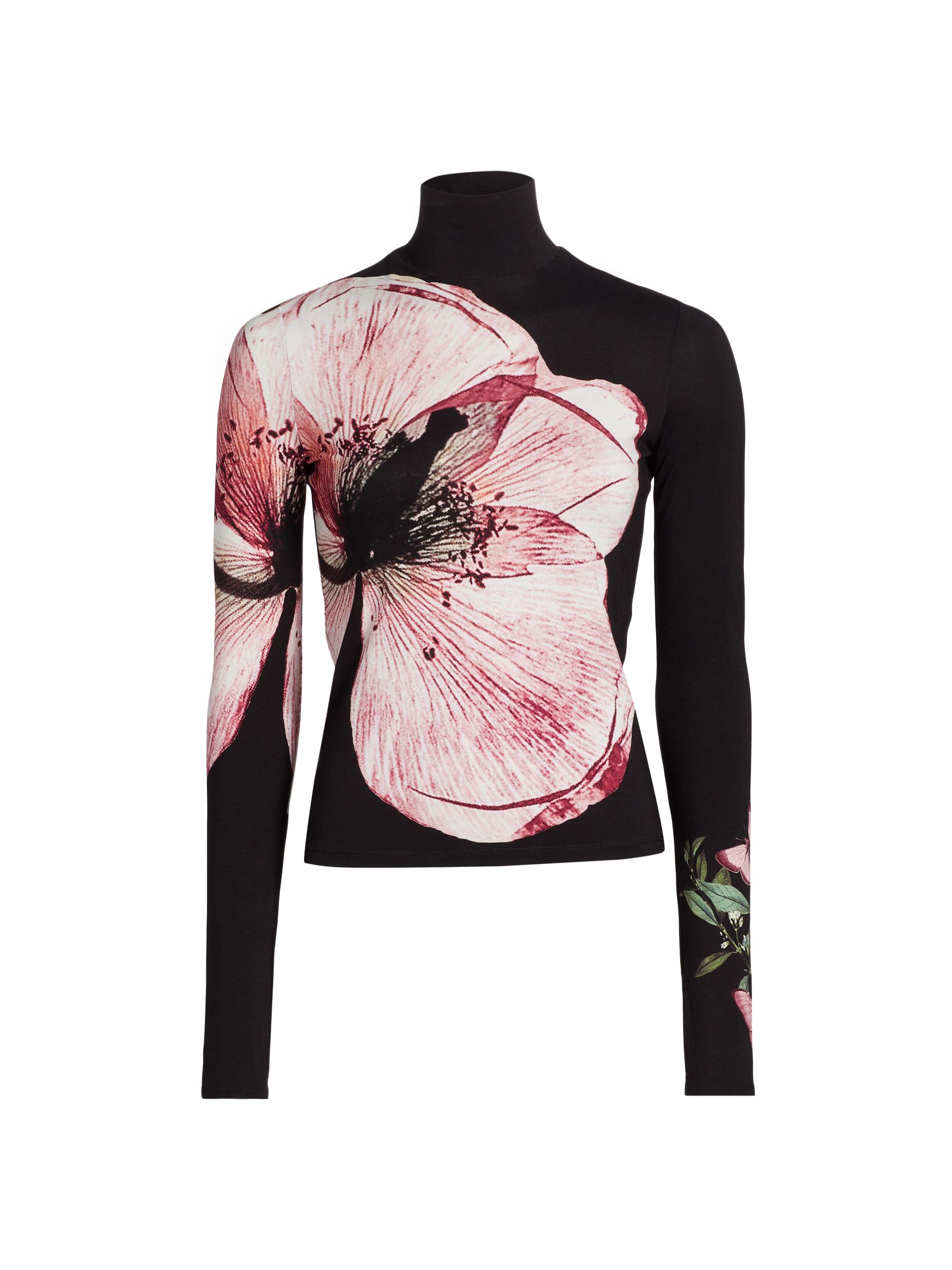 Alice and Oliviaレーストップス　インナー付き Tabitha Lace Button Front Cropped Blouse In Georgia Floral