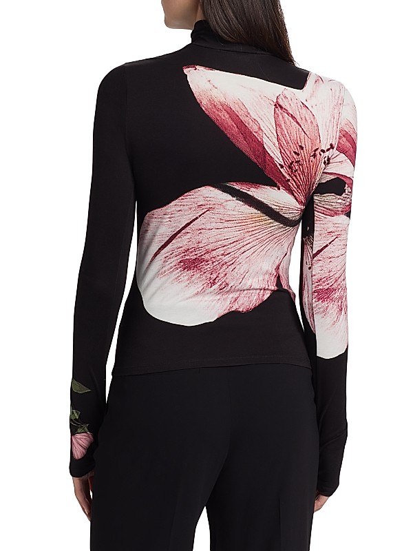 Shop Alice + Olivia Delaina Floral Turtleneck Top | Saks Shop Alice + Olivia Delaina Floral Turtleneck Top | Saks