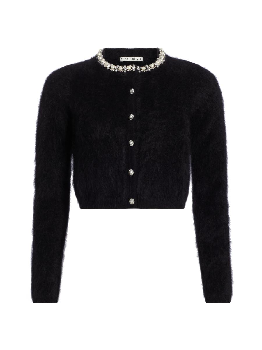 ファッションアイテム人気ランキング + Alice Olivia Cardigan Crop Cashmere Embellished Greyson カーディガン