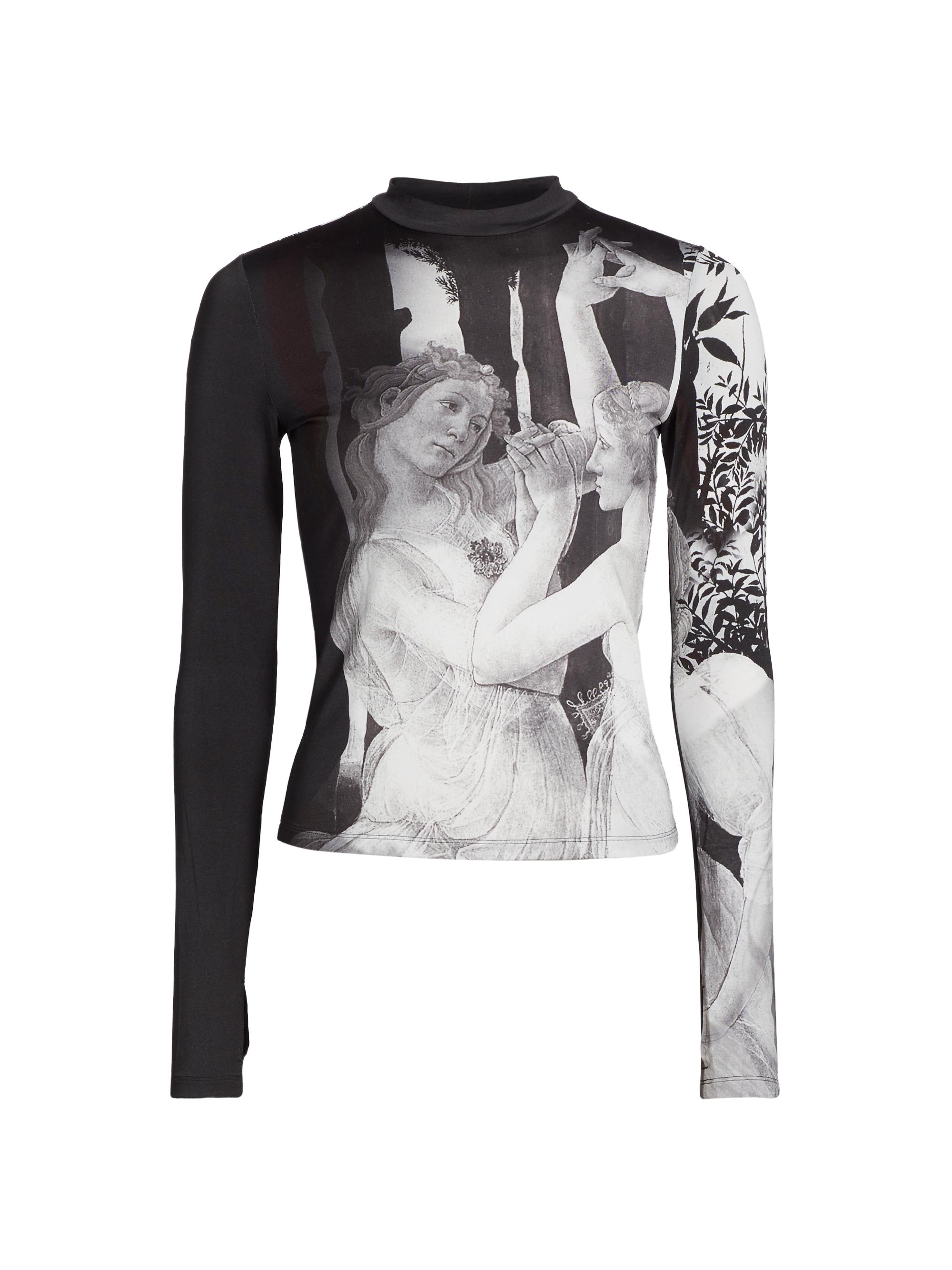 Alice + Olivia Women's Delaina Graphic Mock-Neck Top - Renaissance Fresco