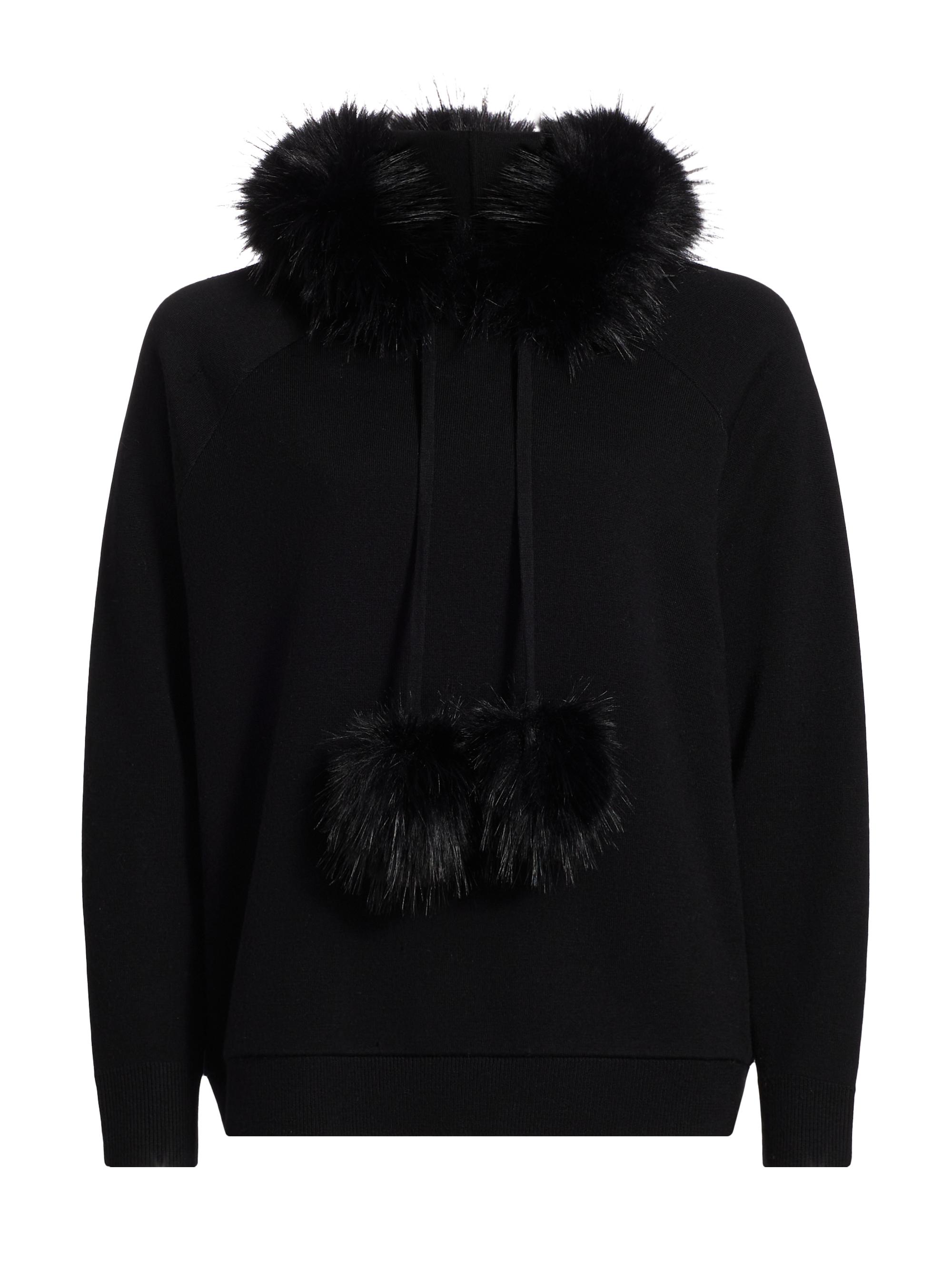 Alice + Olivia Oscar Faux Fur-Trimmed Knit Hoodie | Saks Fifth Avenue