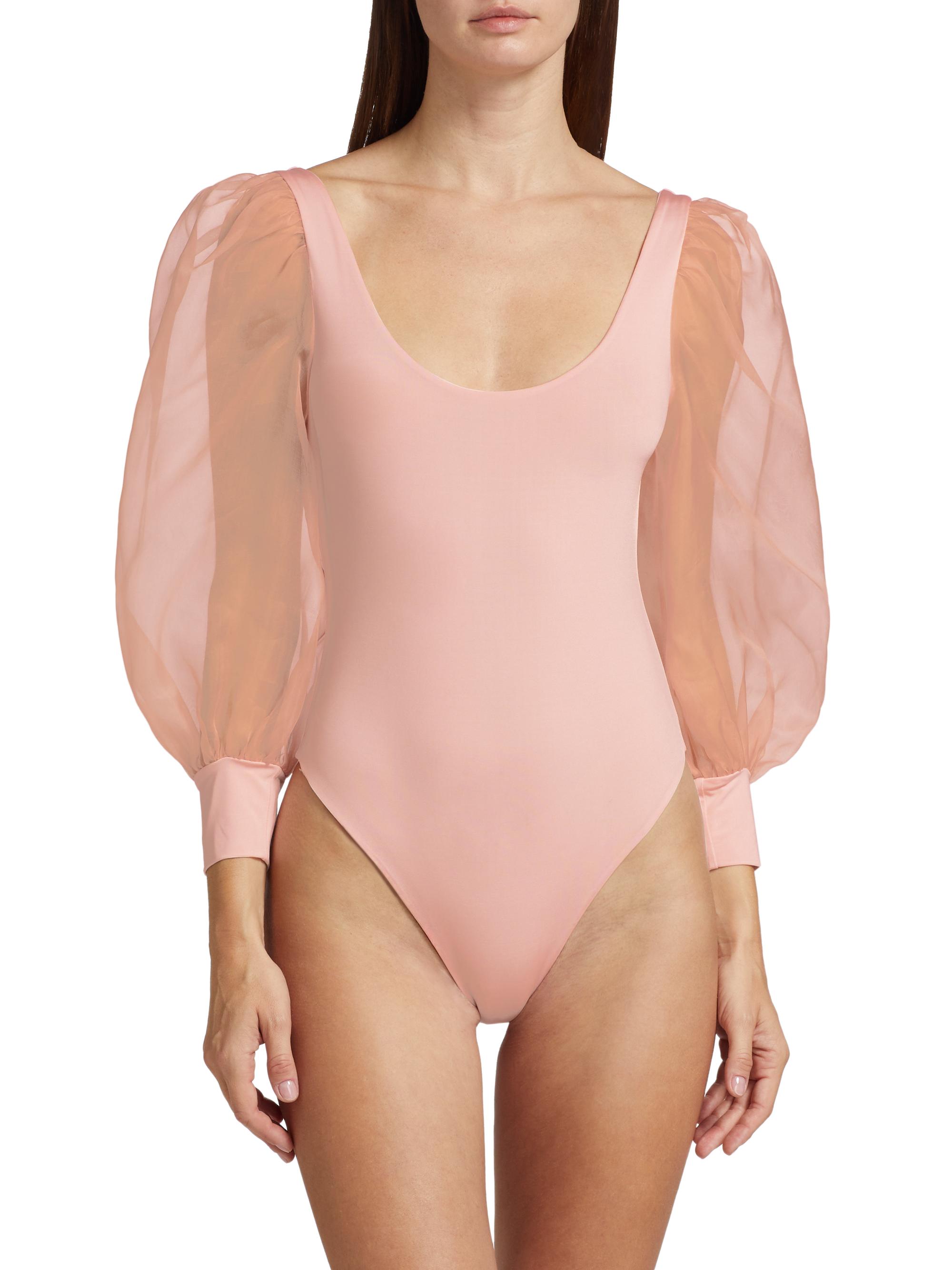 Alice + Olivia Jillianne Semi-Sheer-Bodysuit | Saks Fifth Avenue