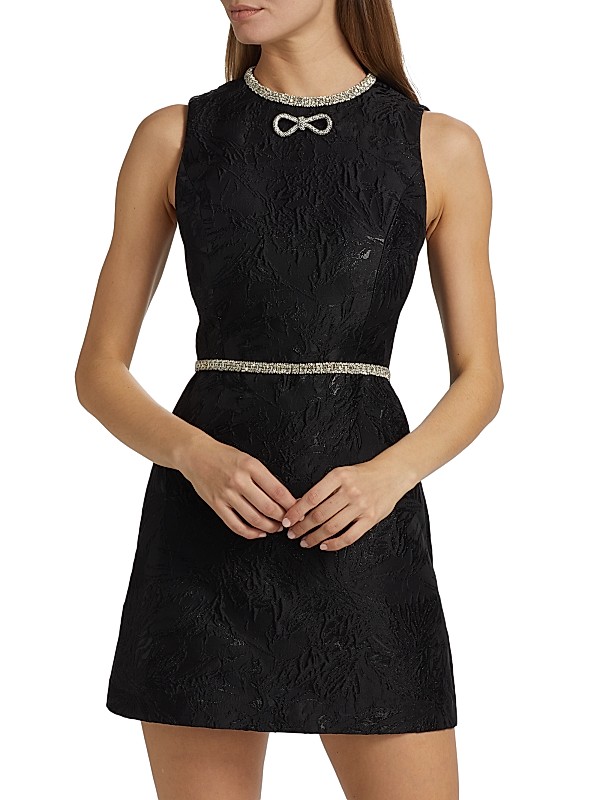 Shop Alice + Olivia Ellis Embellished Jacquard Minidress Shop Alice + Olivia Ellis Embellished Jacquard Minidress