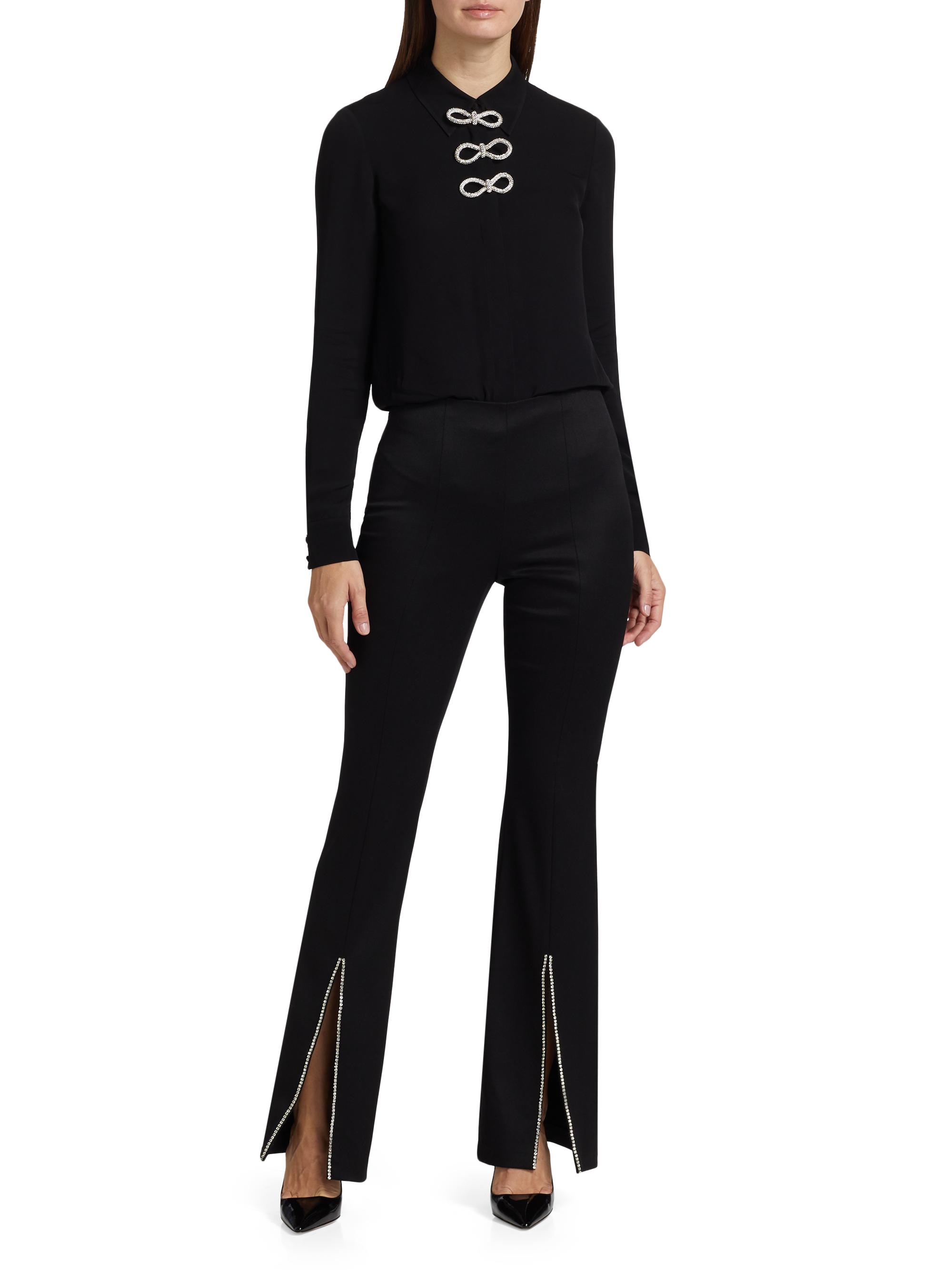Alice + Olivia Rhinestone Stretch Boot-Cut Pants | Saks Fifth Avenue