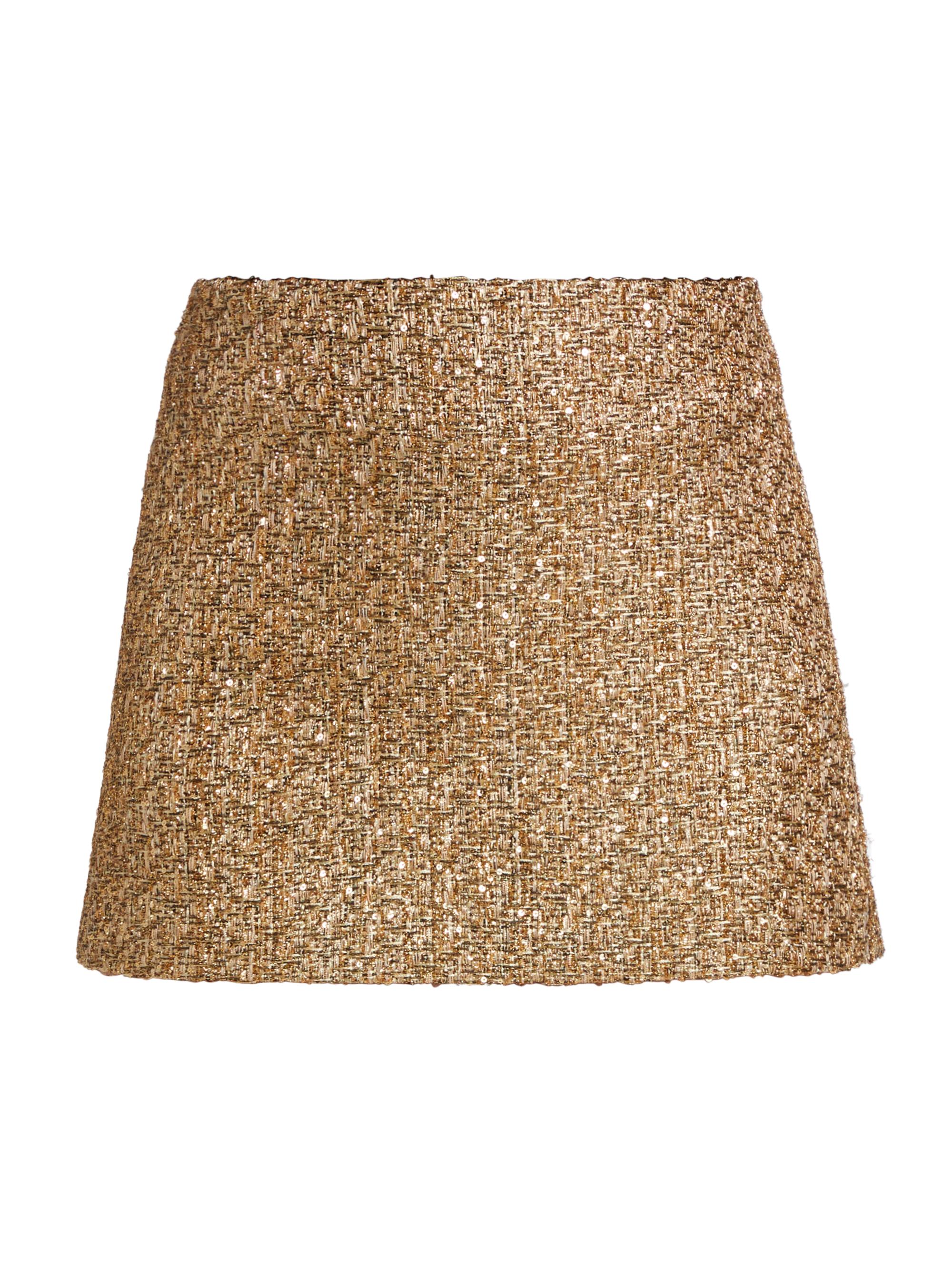 Alice + Olivia Women's Rubi Tweed Micro Miniskirt - Gold
