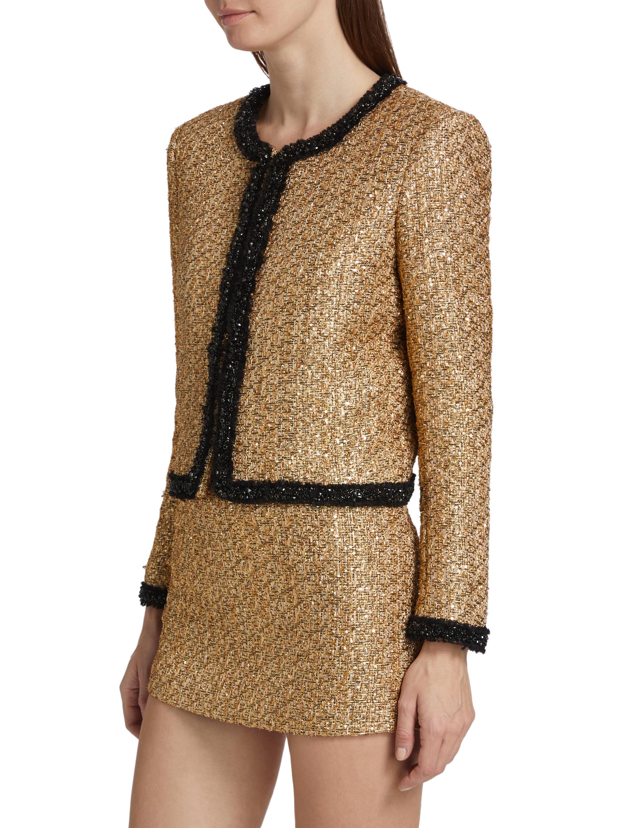 Alice + Olivia Landon Metallic Tweed Box Jacket | Saks Fifth Avenue