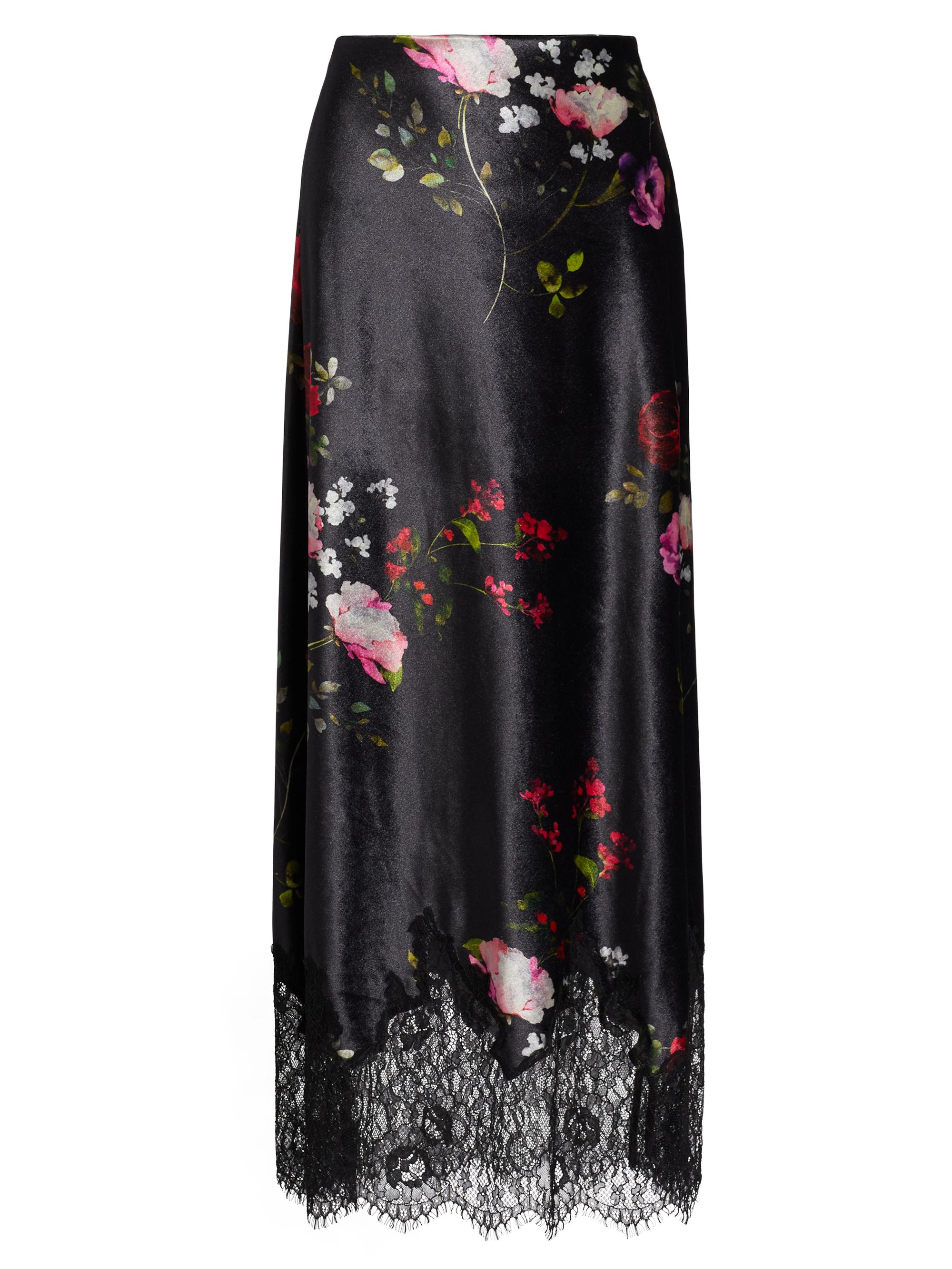 Alice + Olivia Maeve Floral Satin Midi-Skirt | Saks Fifth Avenue