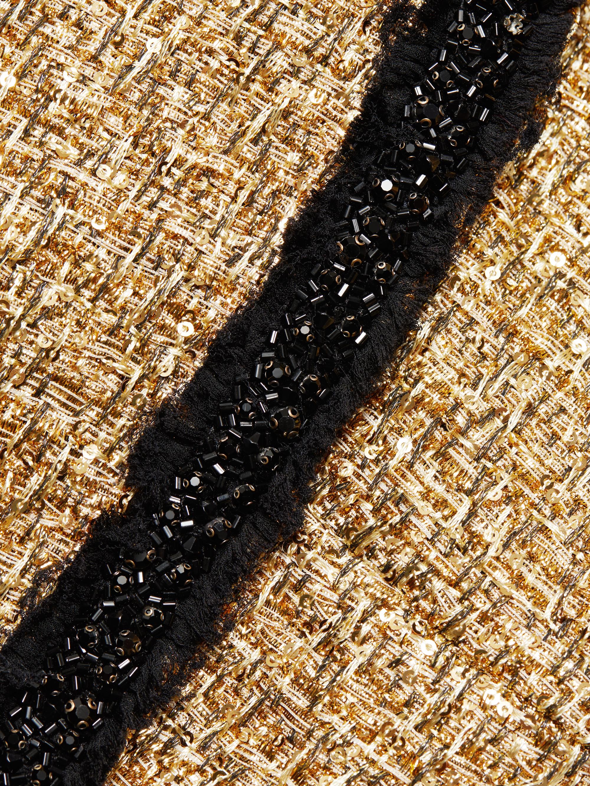 Alice + Olivia Clyde Metallic Tweed A-Line Minidress | Saks Fifth