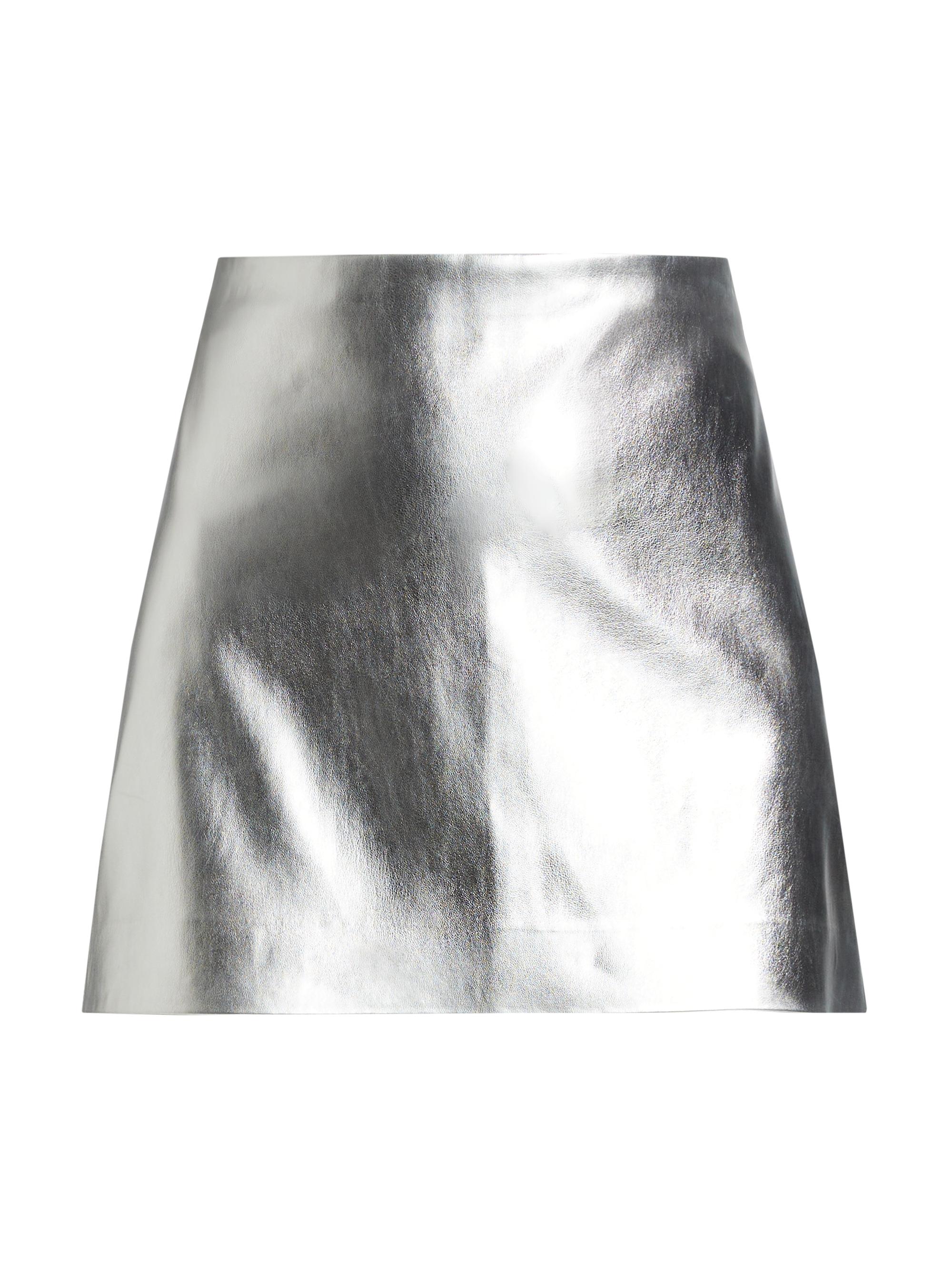Alice + Olivia Women's Elana Metallic Faux Leather Miniskirt - Silver