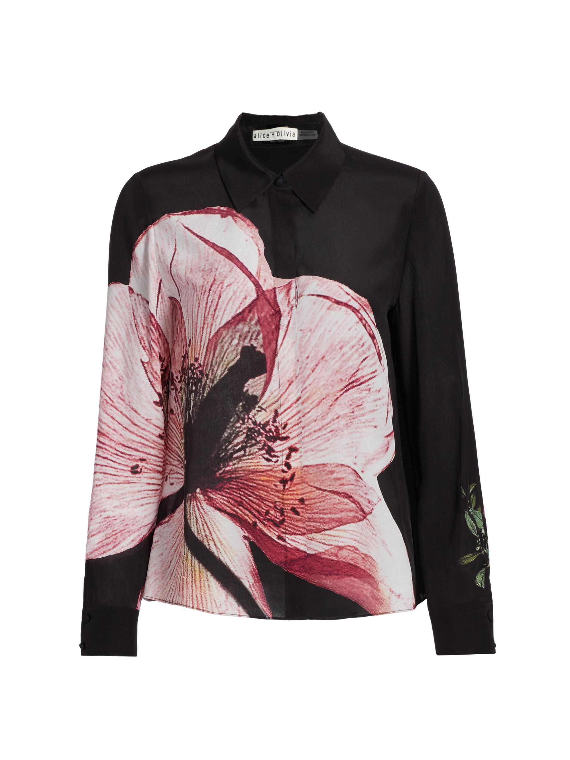 Alice + Olivia Women's Willa Floral Silk Button-Front Shirt - Luna Floral