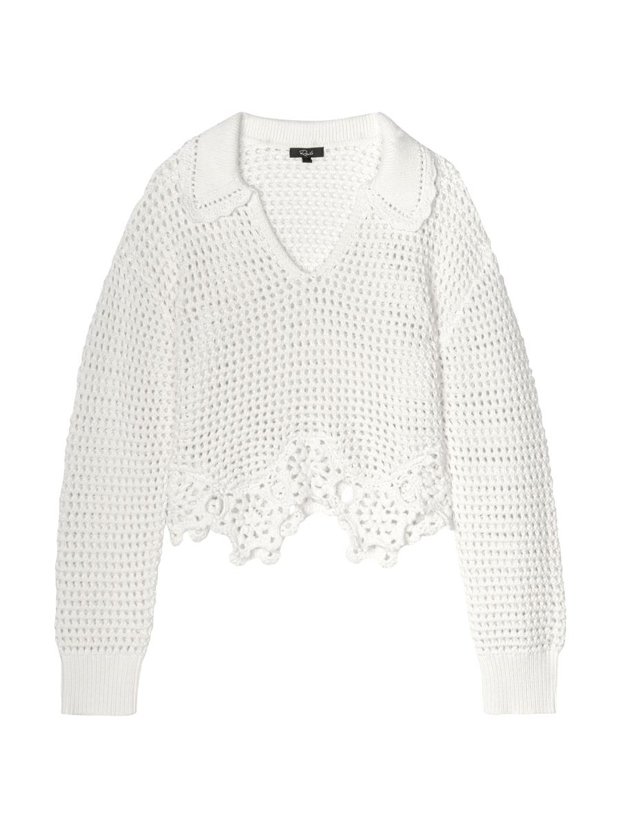 Rails Louise Pointelle Knit Cotton Crop Sweater | Saks Fifth Avenue