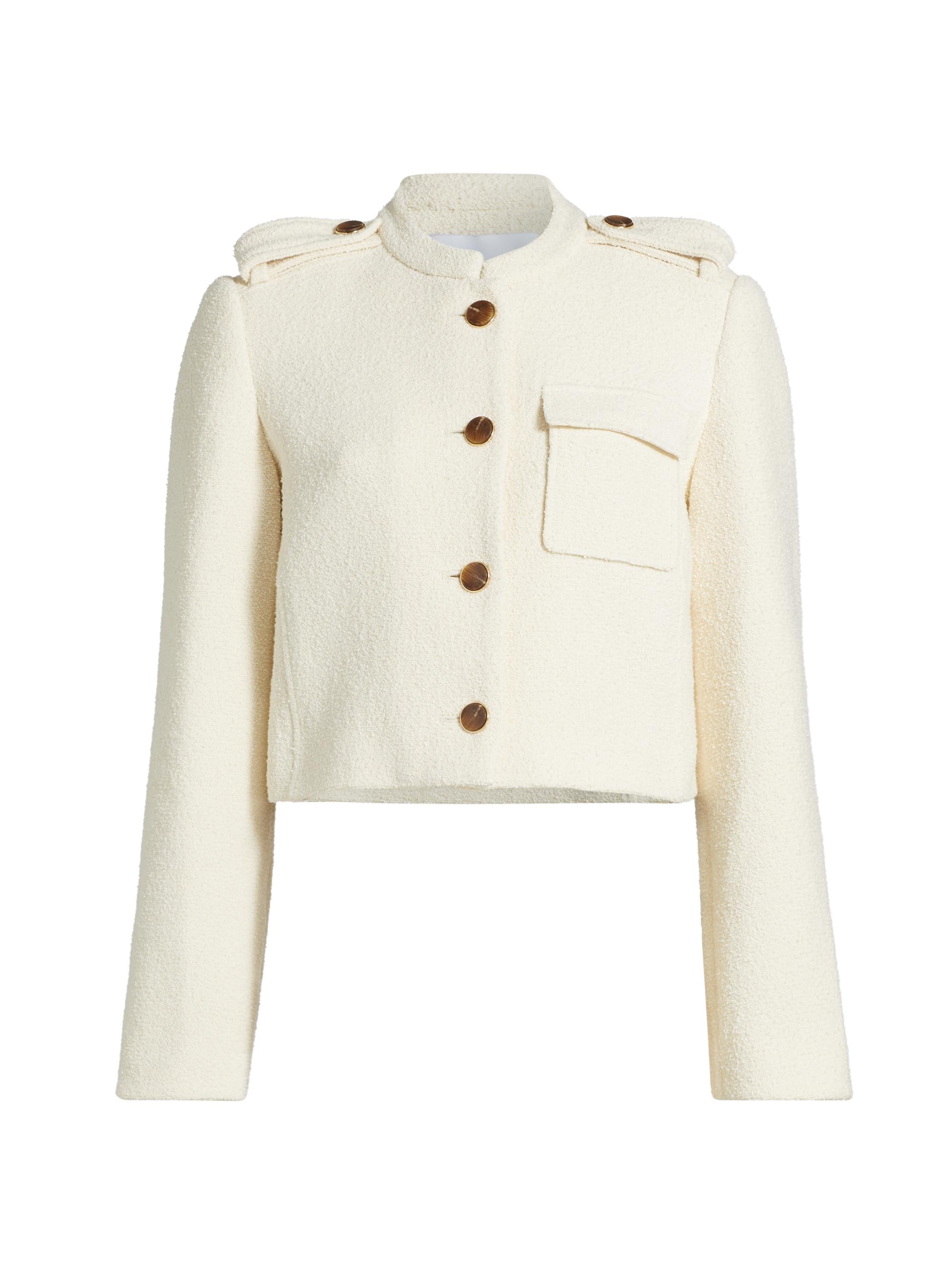 Tanya Taylor Women's Kerrin Bouclé Cotton-Blend Crop Jacket - Cream