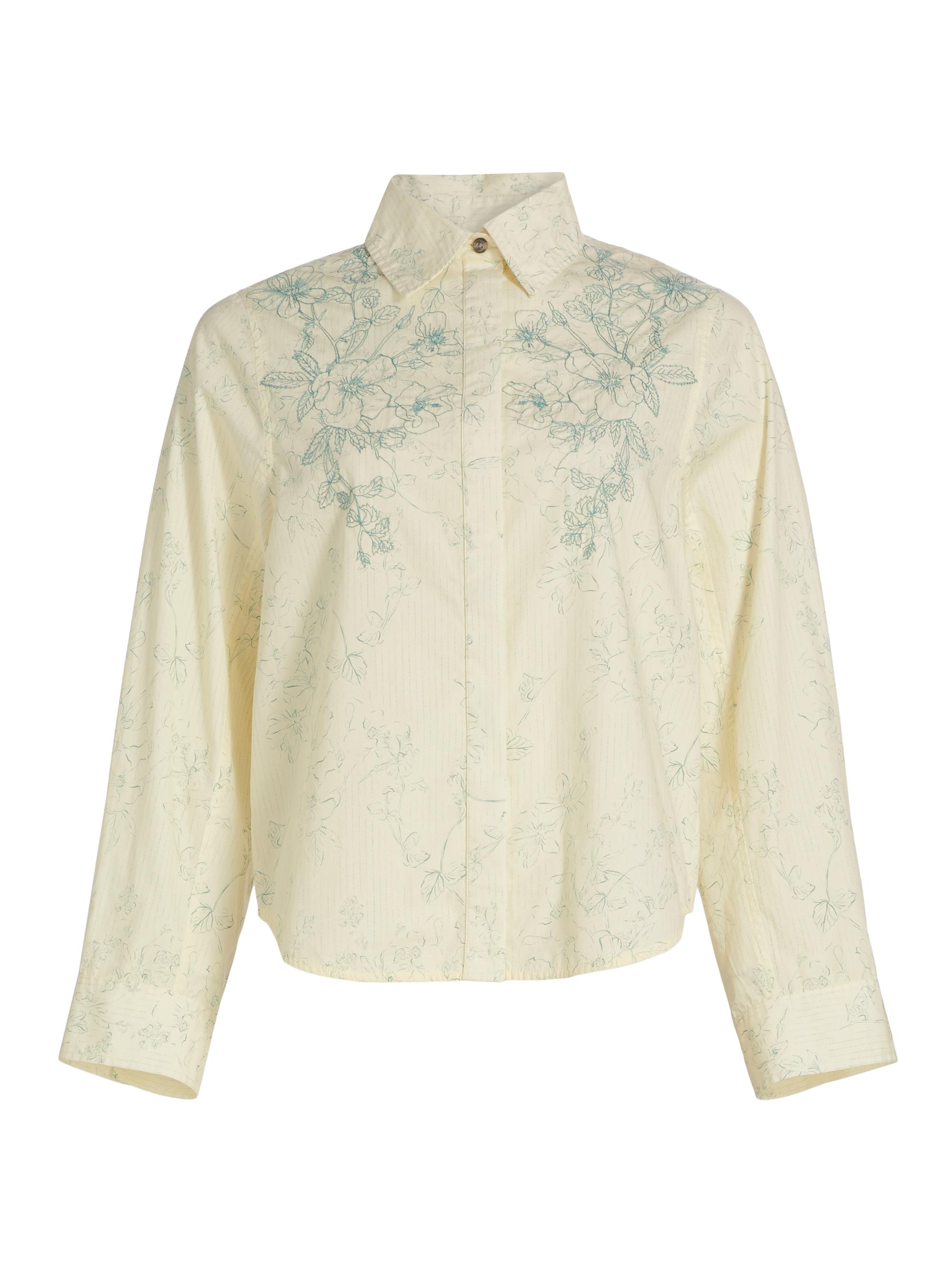 Derek Lam 10 Crosby Women's Jackson Floral Cotton Shirt - Flax Multi