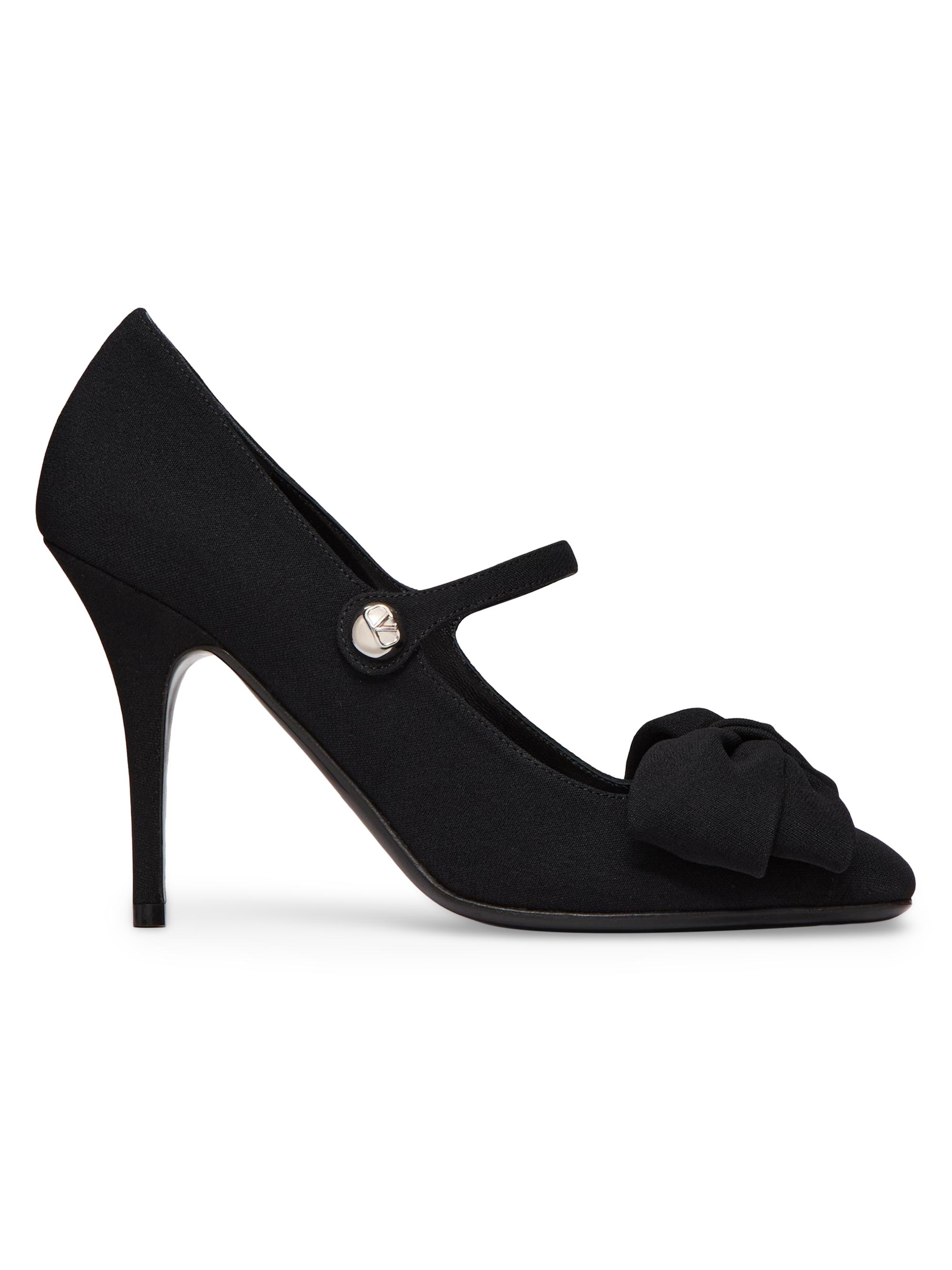 Valentino Garavani Women's Bowjane 100MM Mary-Jane Pumps in Crepe Fabric - Black
