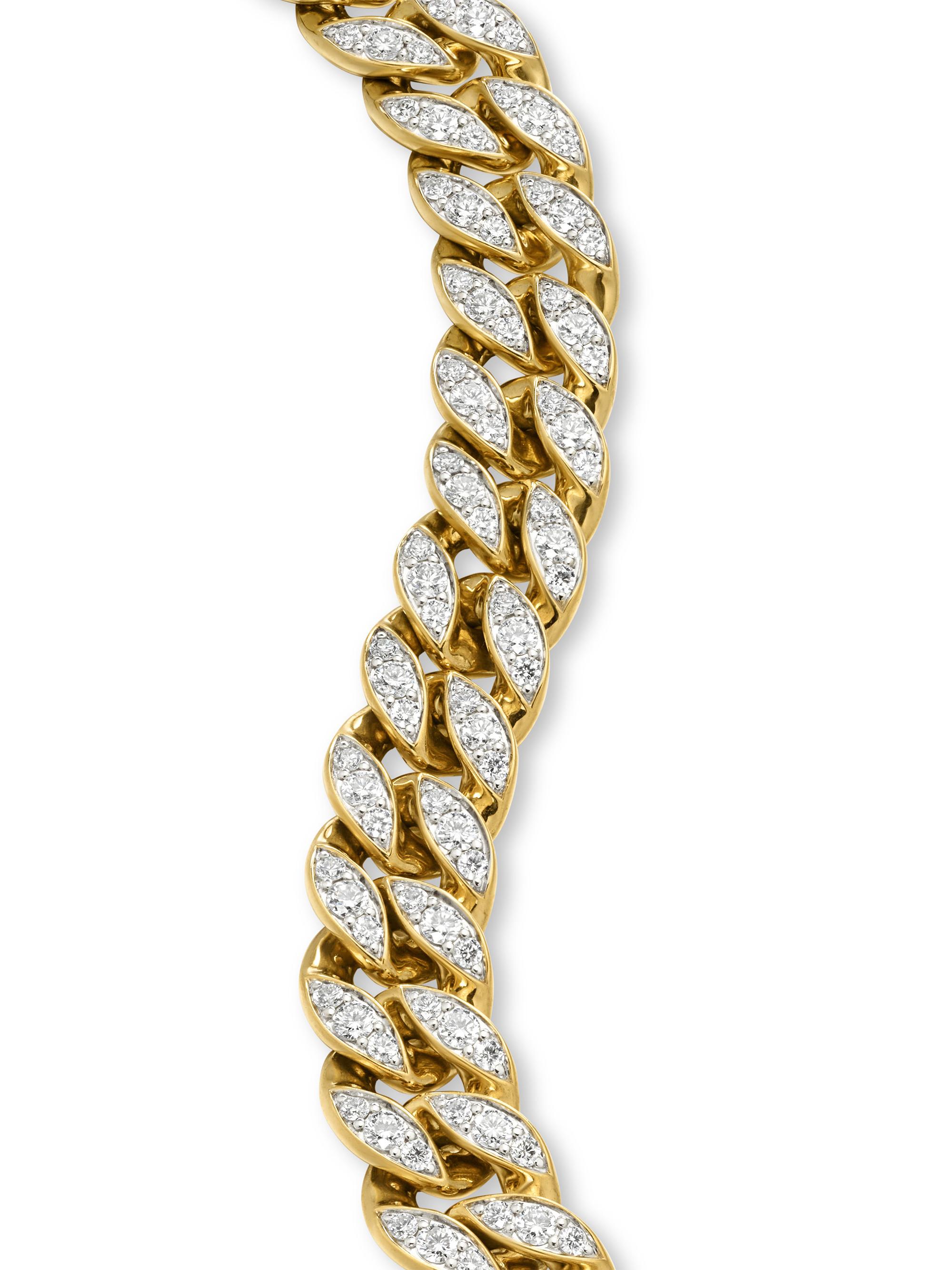 David Yurman Women's Curb Chain Bracelet in 18K Yellow Gold - Diamond | Thumbnail 5