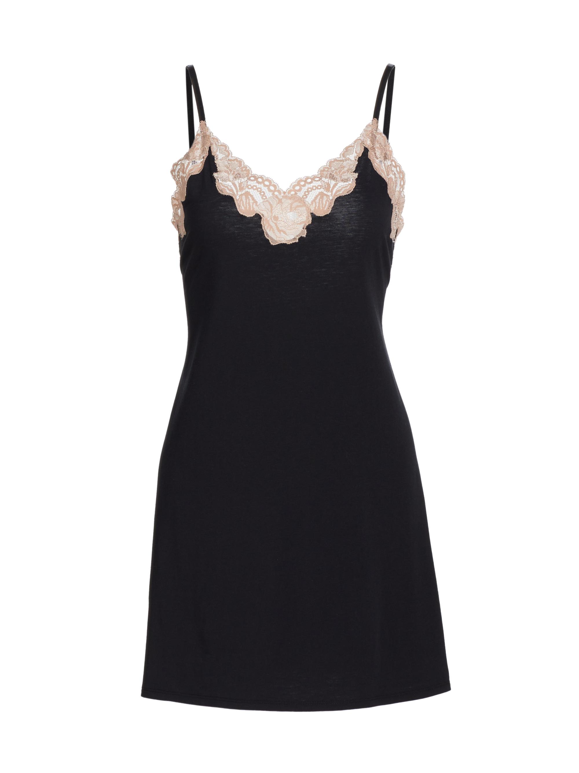 Josie Natori Women's Imagine Lace Jersey Slip Minidress - Black Rose