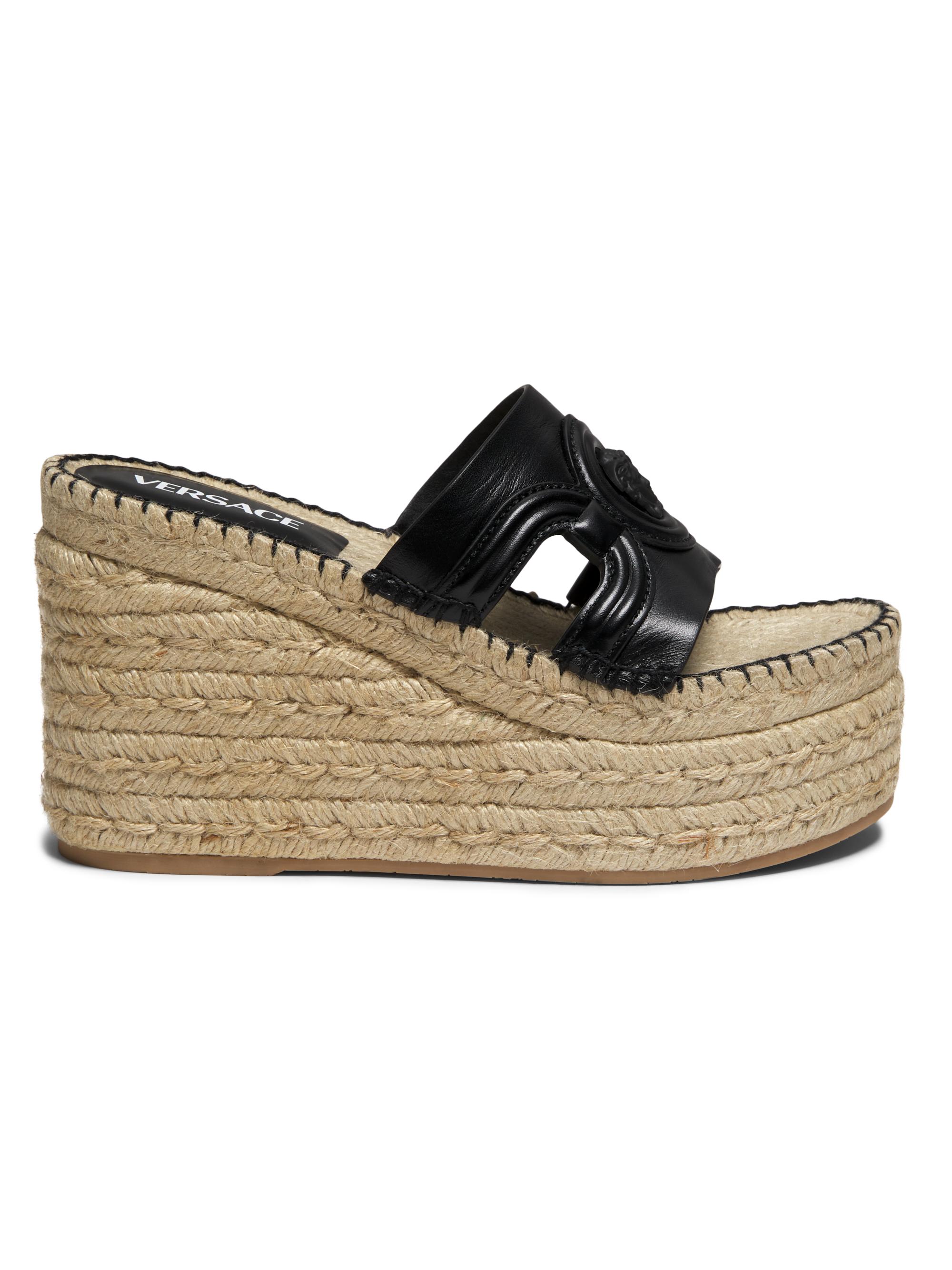 Versace Women's Medusa 95MM Platform Espadrille Sandals - Black